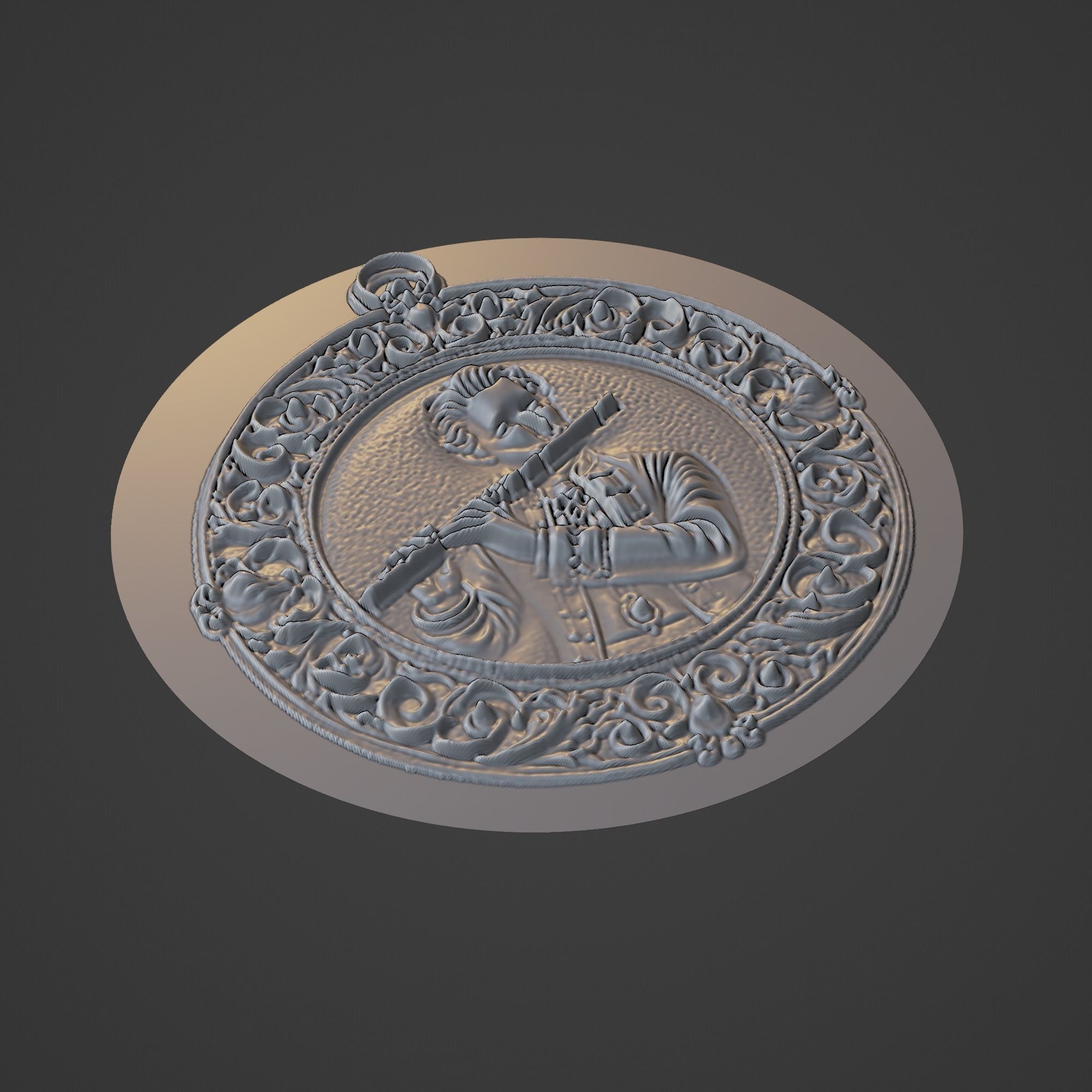 Musical Instrument Medallion 3D print model_1