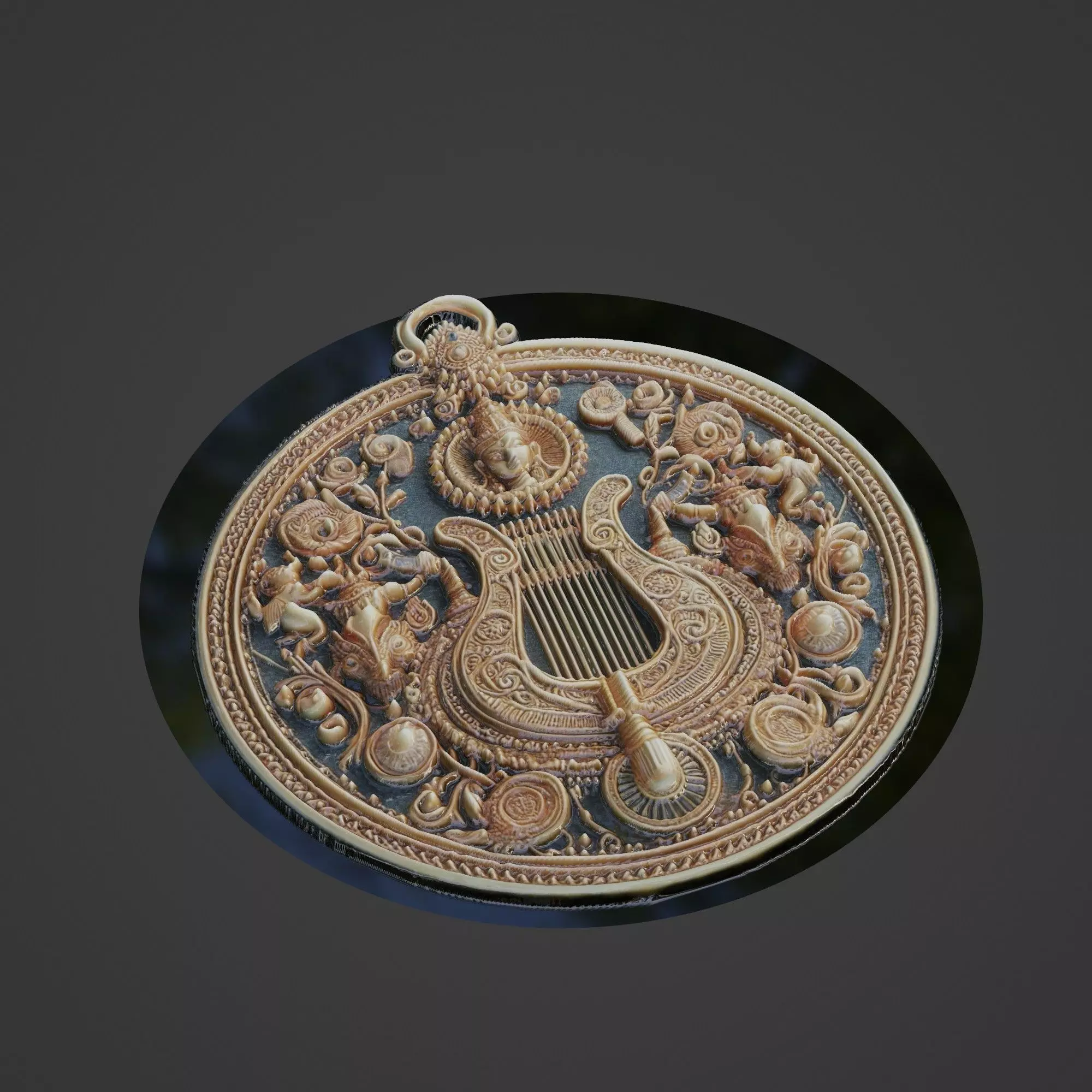 Musical Instrument Medallion 3D print model_0