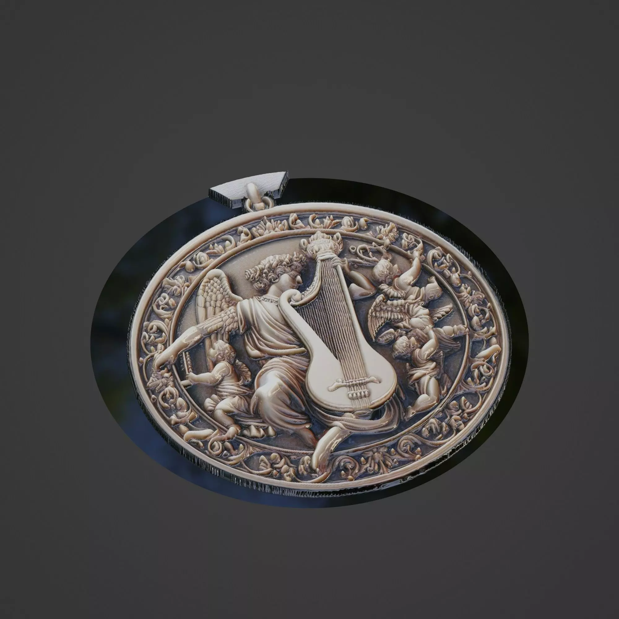 Musical Instrument Medallion 3D print model_0