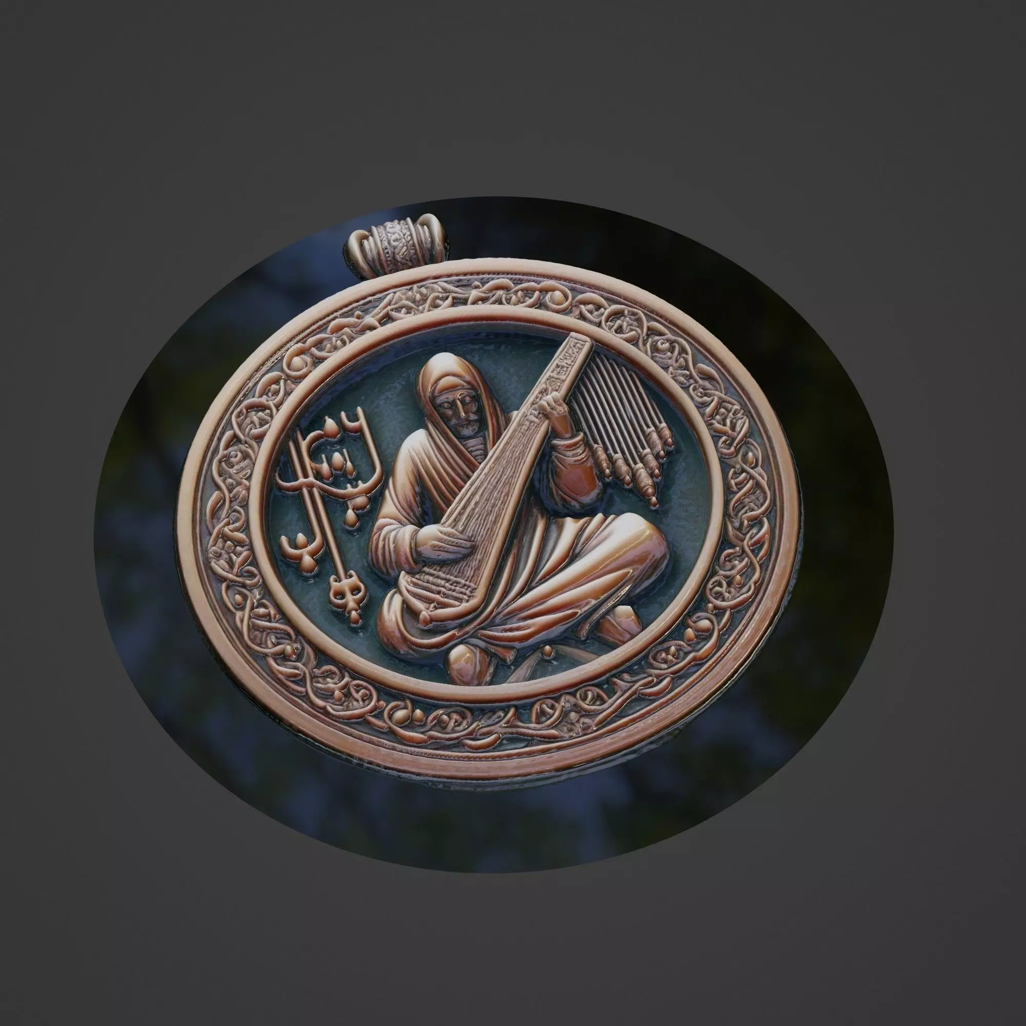 Musical Instrument Medallion 3D print model_0