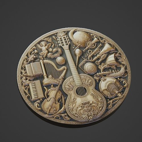 Musical Instrument Medallion 3D print model