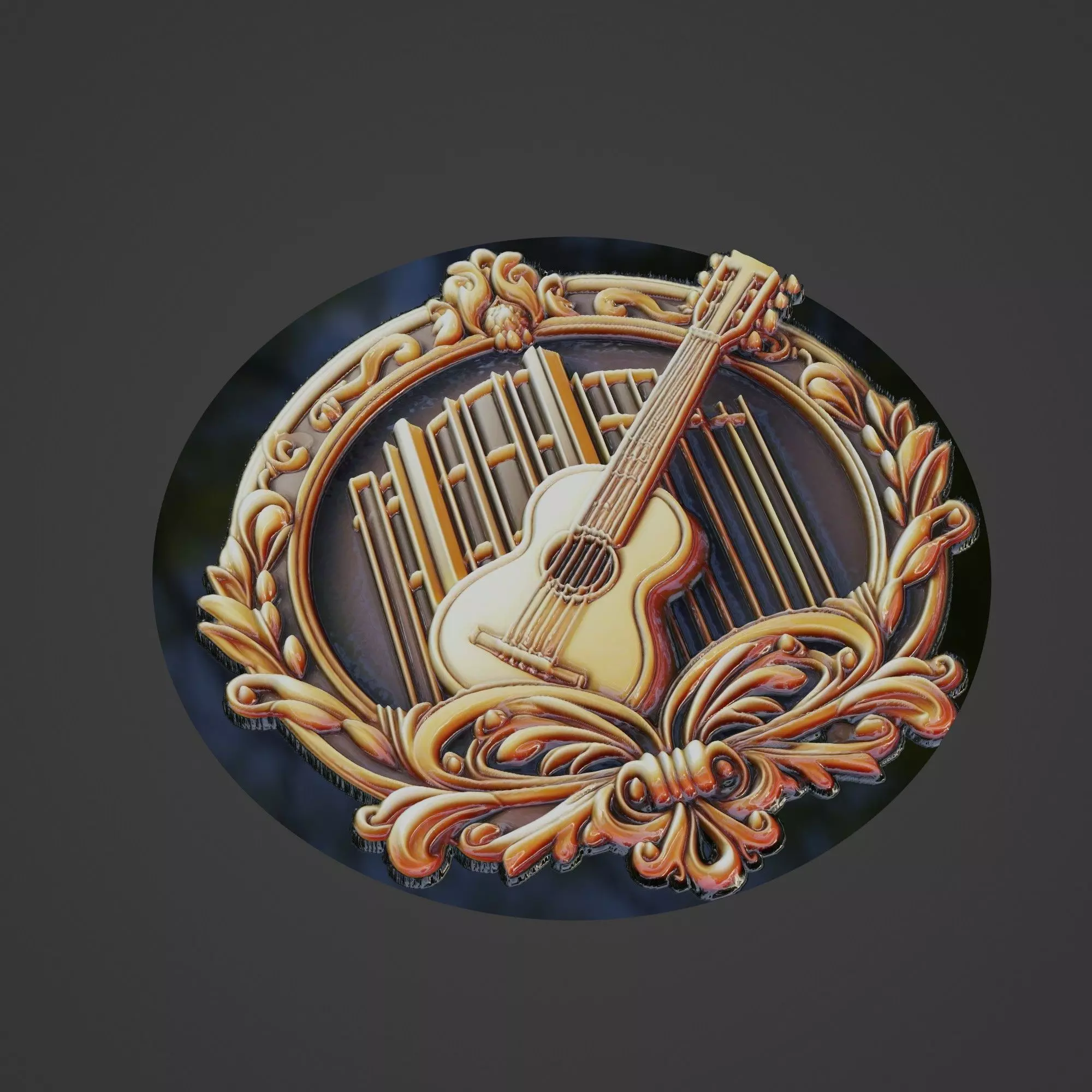 Musical Instrument Medallion 3D print model
