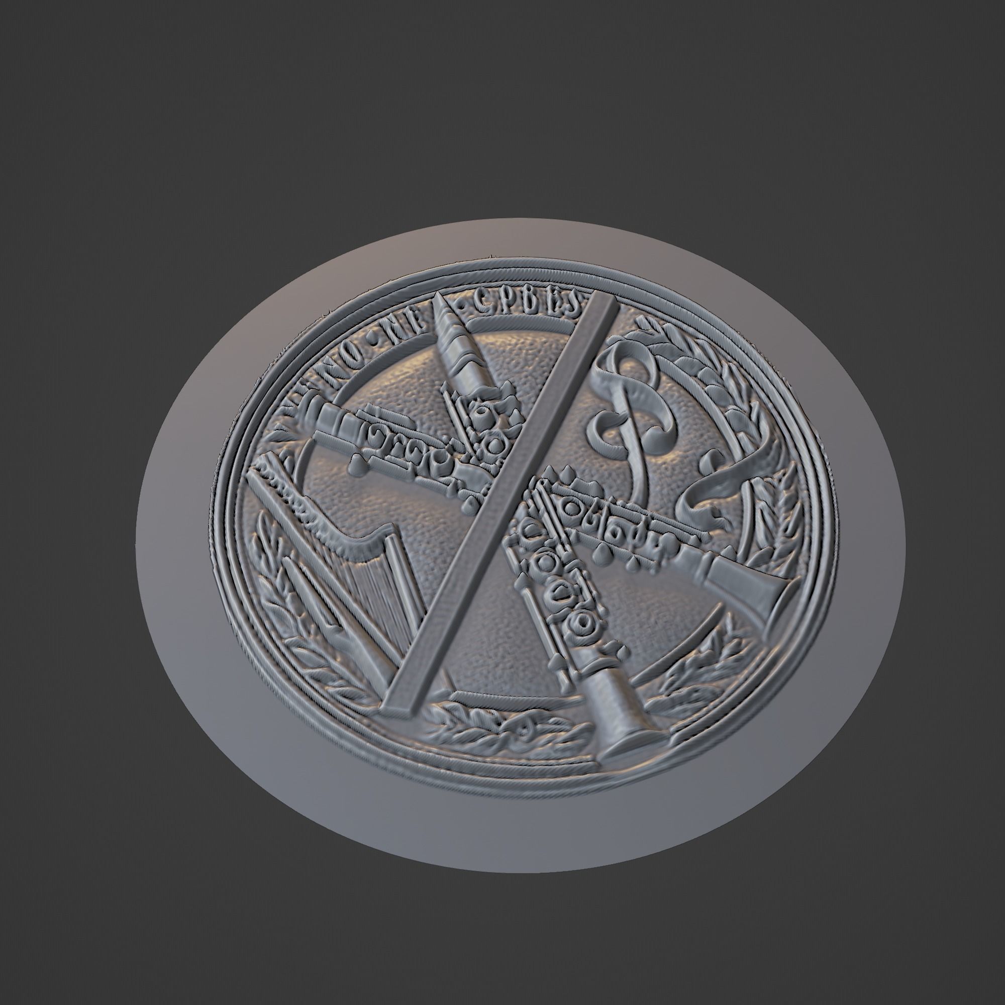 Musical Instrument Medallion 3D print model_1