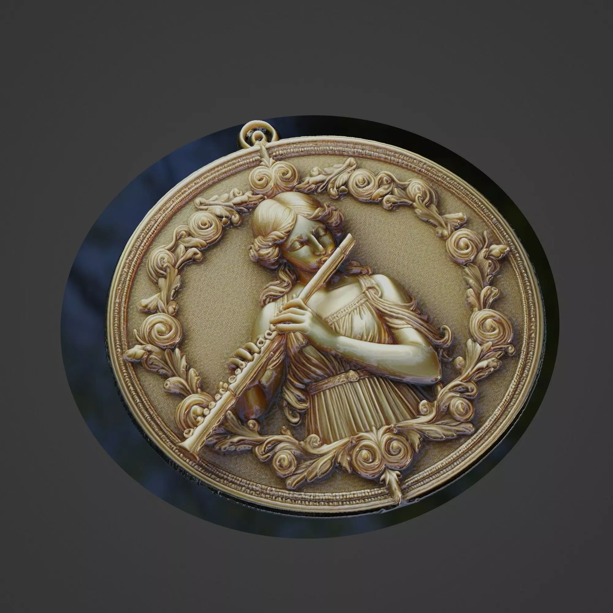 Musical Instrument Medallion 3D print model_0