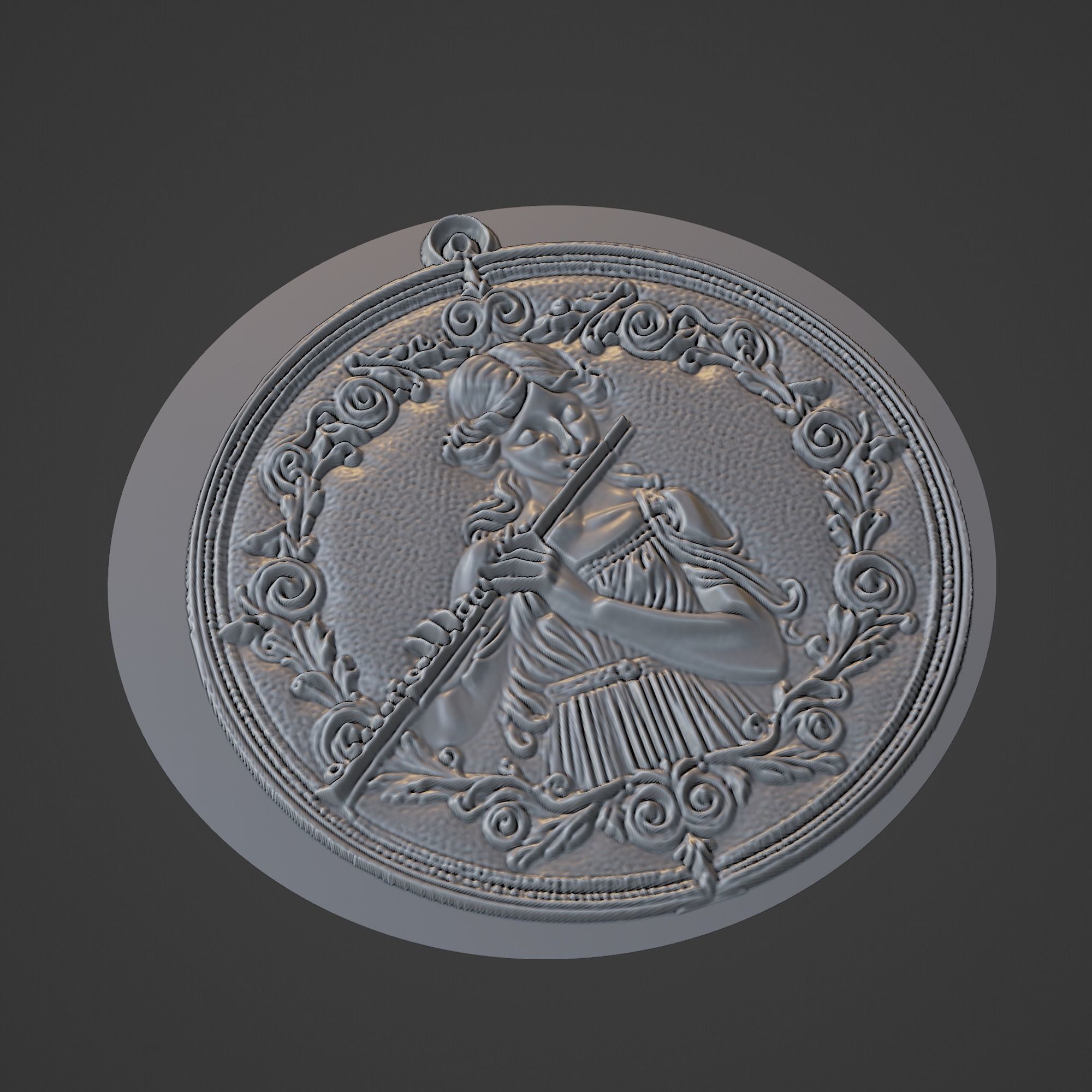 Musical Instrument Medallion 3D print model_1