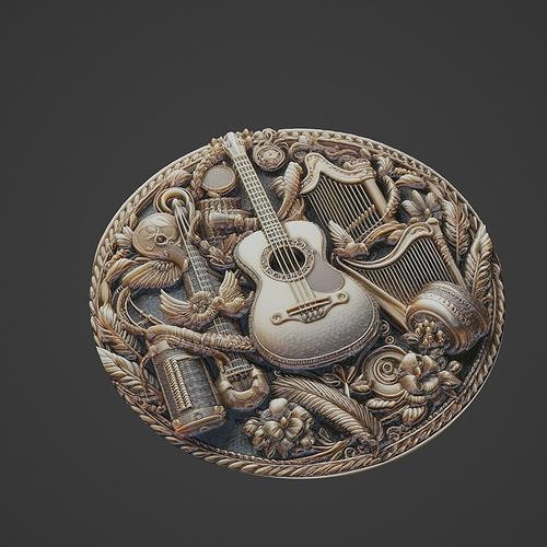 Musical Instrument Medallion 3D print model