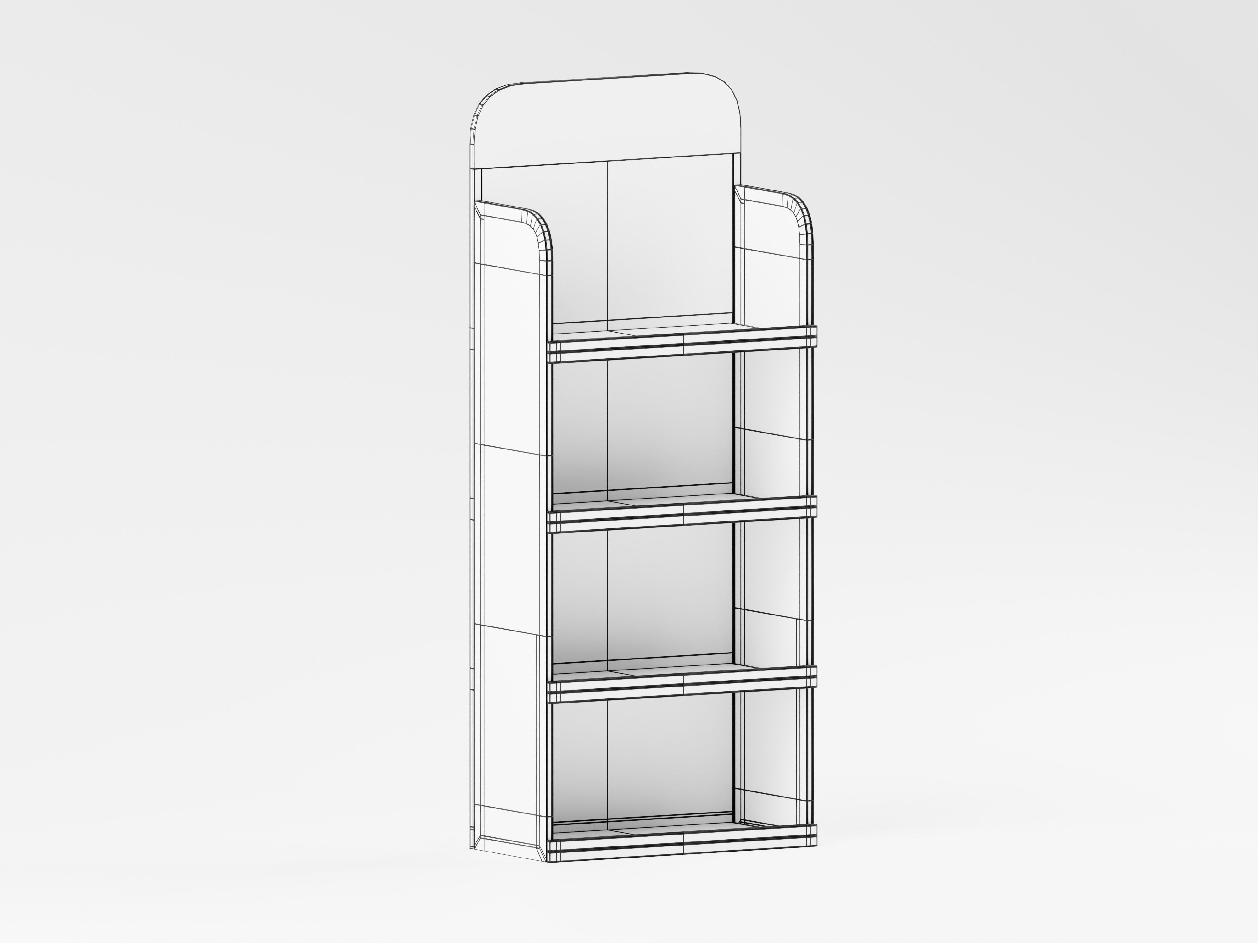 Hall Stand Shoe Storage Shelf 3D Model Low-poly 3D model_2