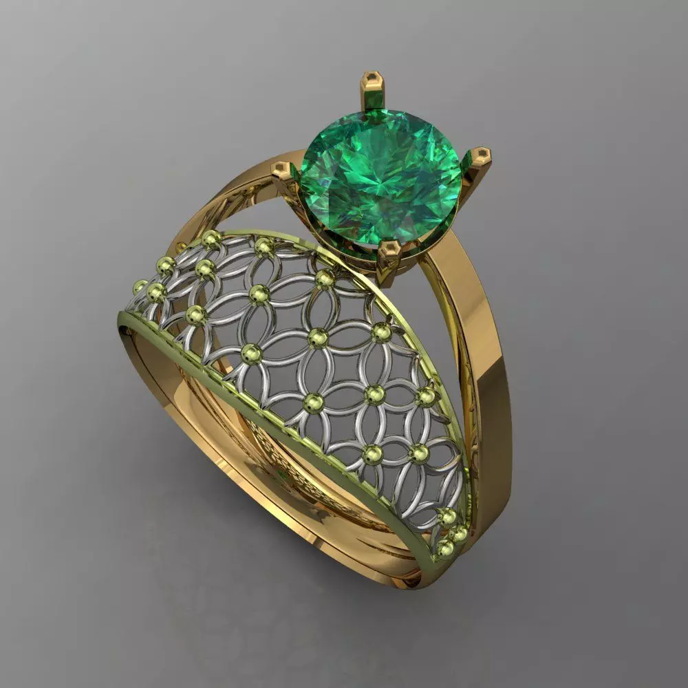Turkish single stone ring 3D print model