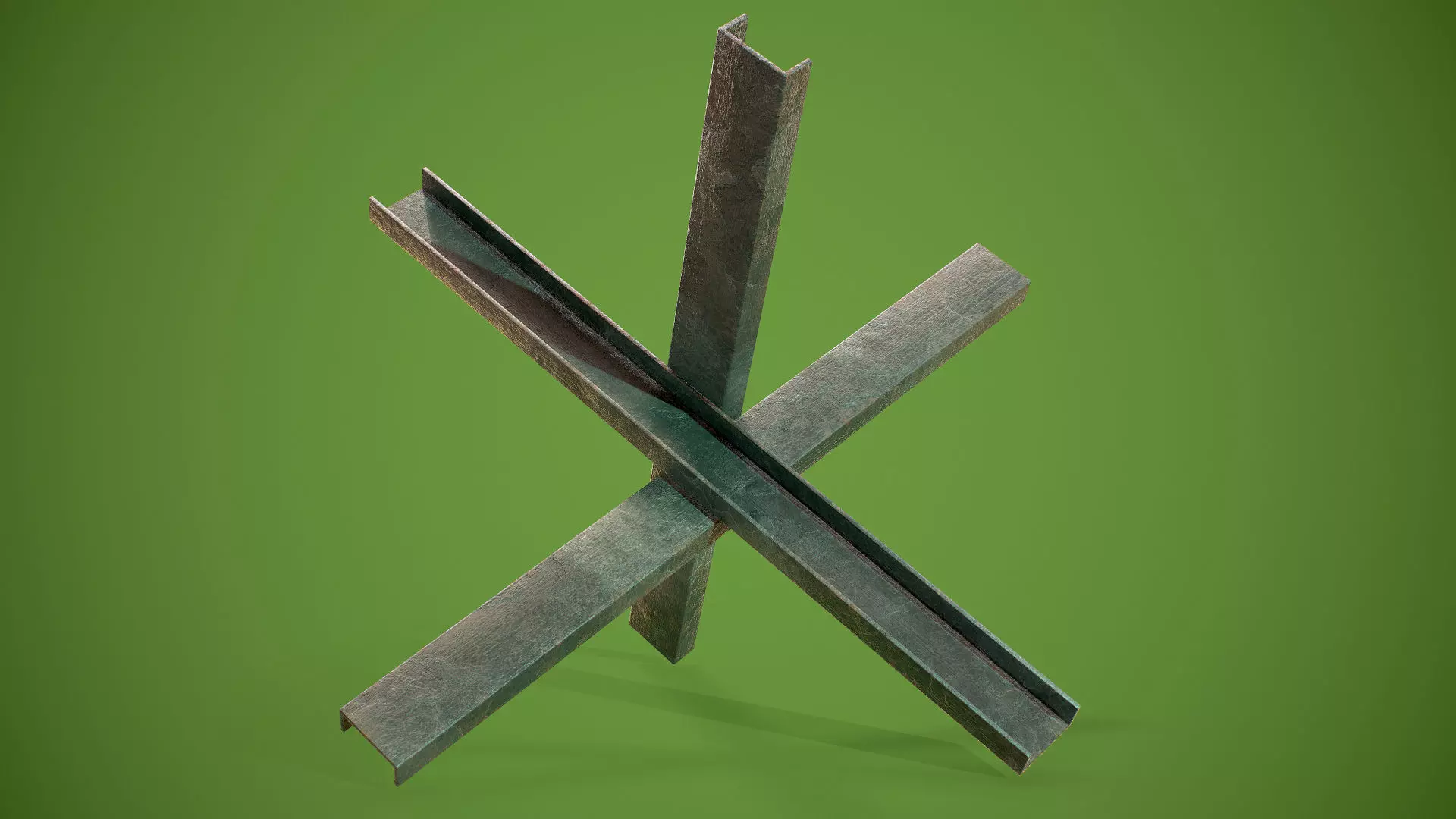 Hedgehog Anti Tank PBR Low-poly 3D model