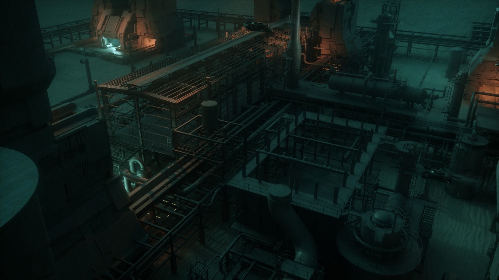 Underwater Sci-Fi Facility Scene 3D model_3