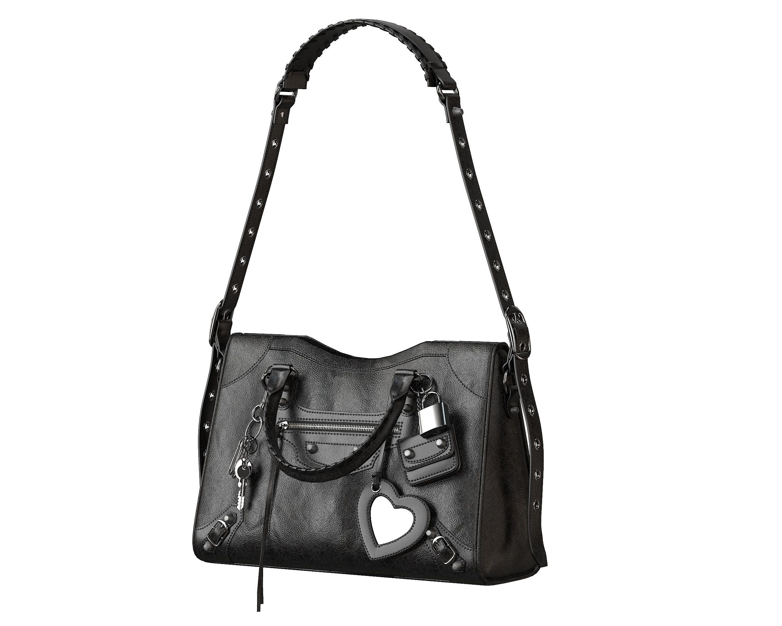 Balenciaga Le City Medium Bag Black Low-poly 3D model_1