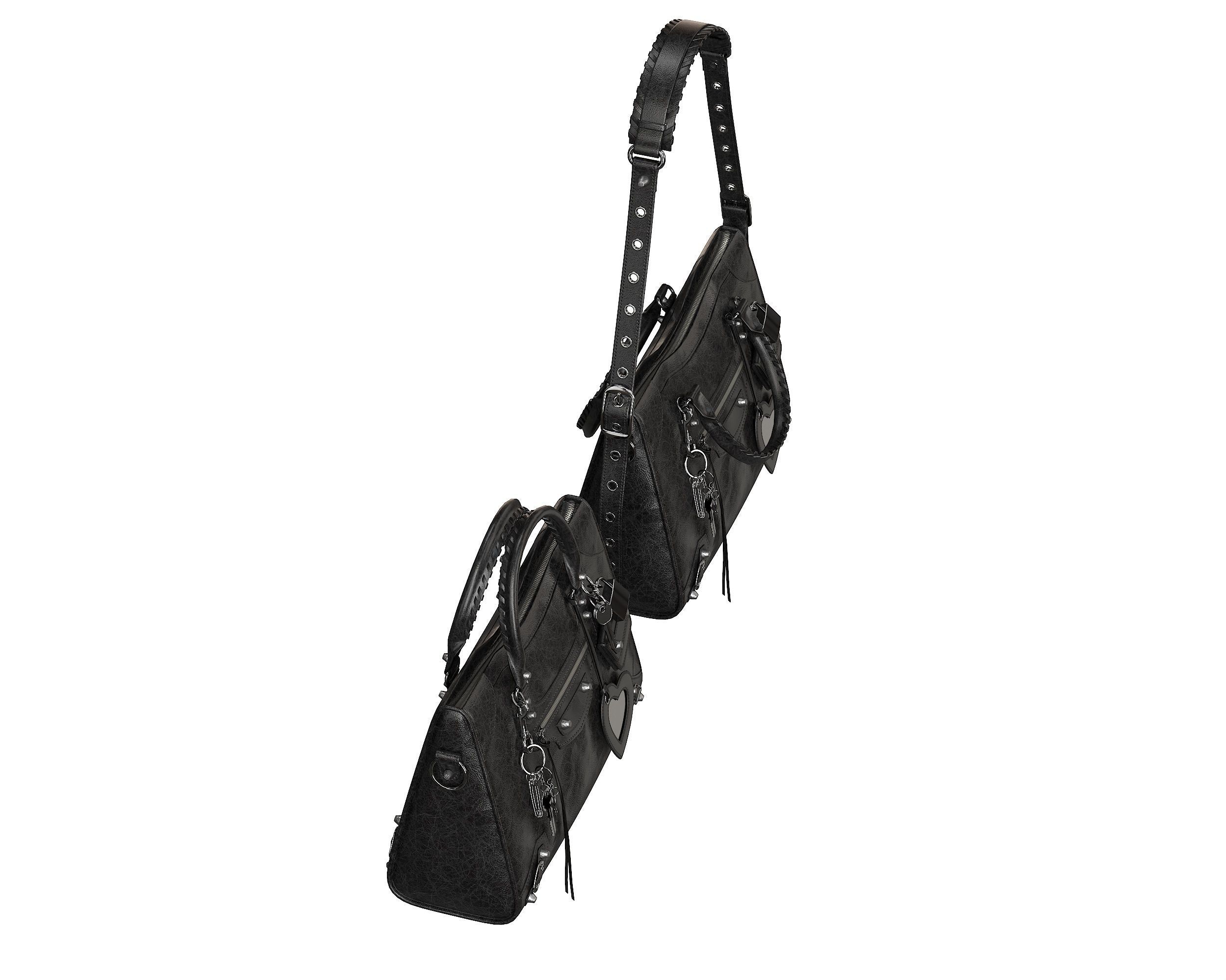 Balenciaga Le City Medium Bag Black Low-poly 3D model_5