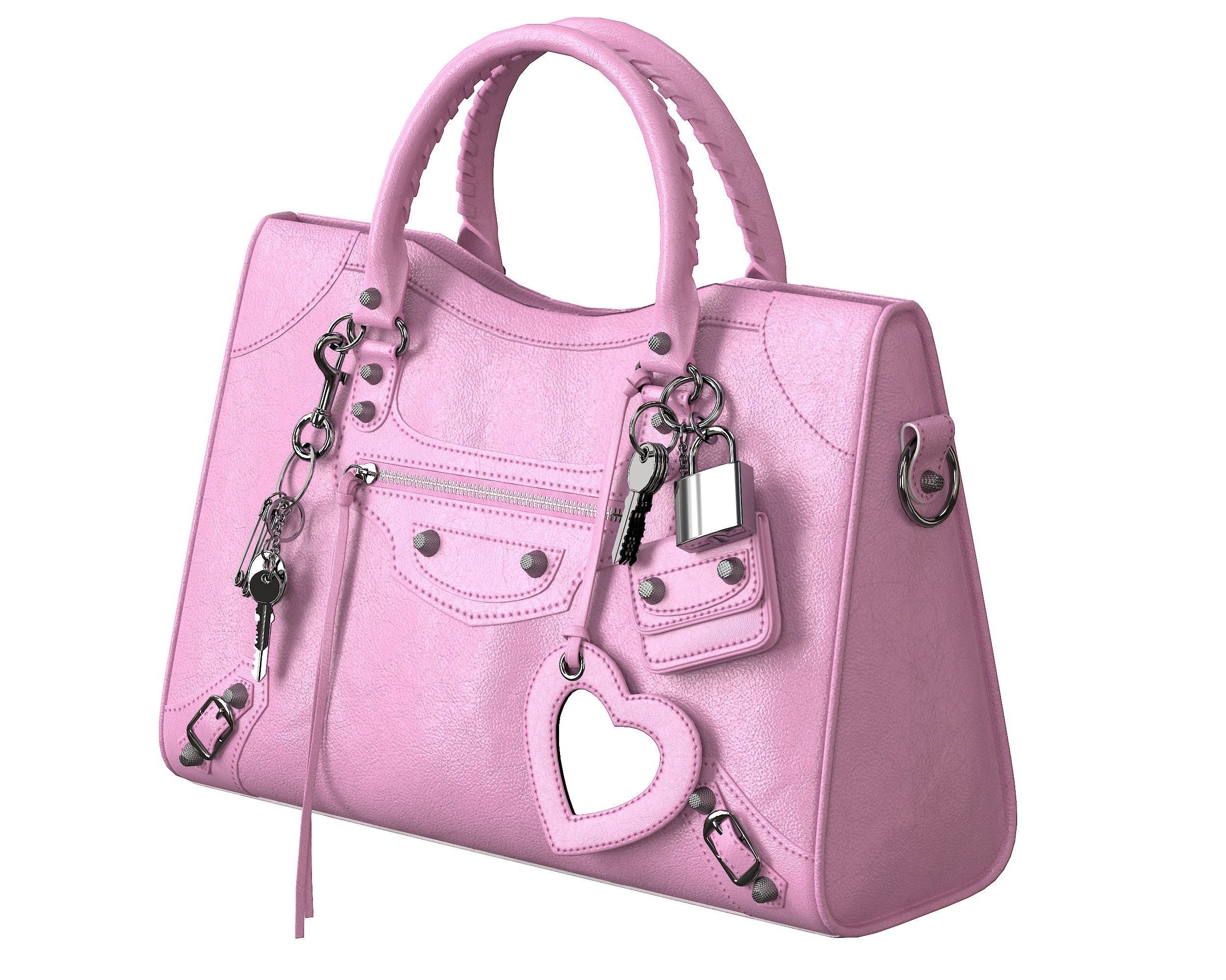 Balenciaga Le City Medium Bag Pink Low-poly 3D model_3