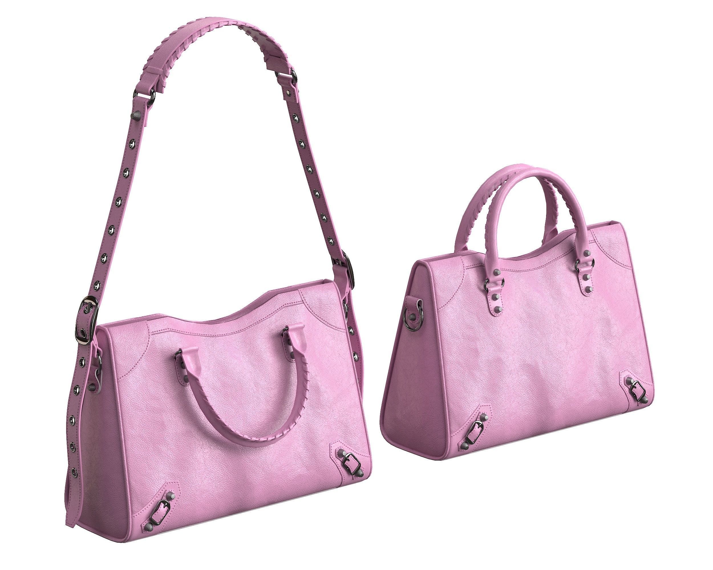 Balenciaga Le City Medium Bag Pink Low-poly 3D model_4