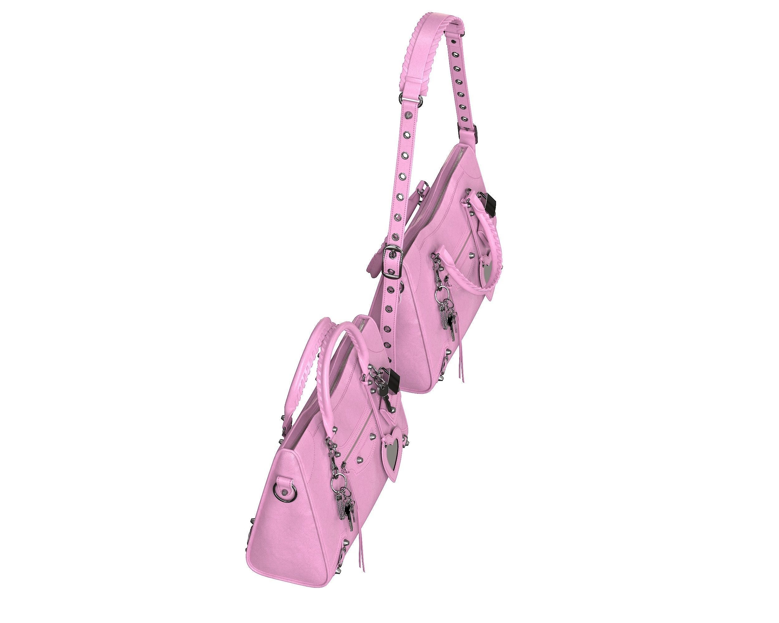 Balenciaga Le City Medium Bag Pink Low-poly 3D model_5