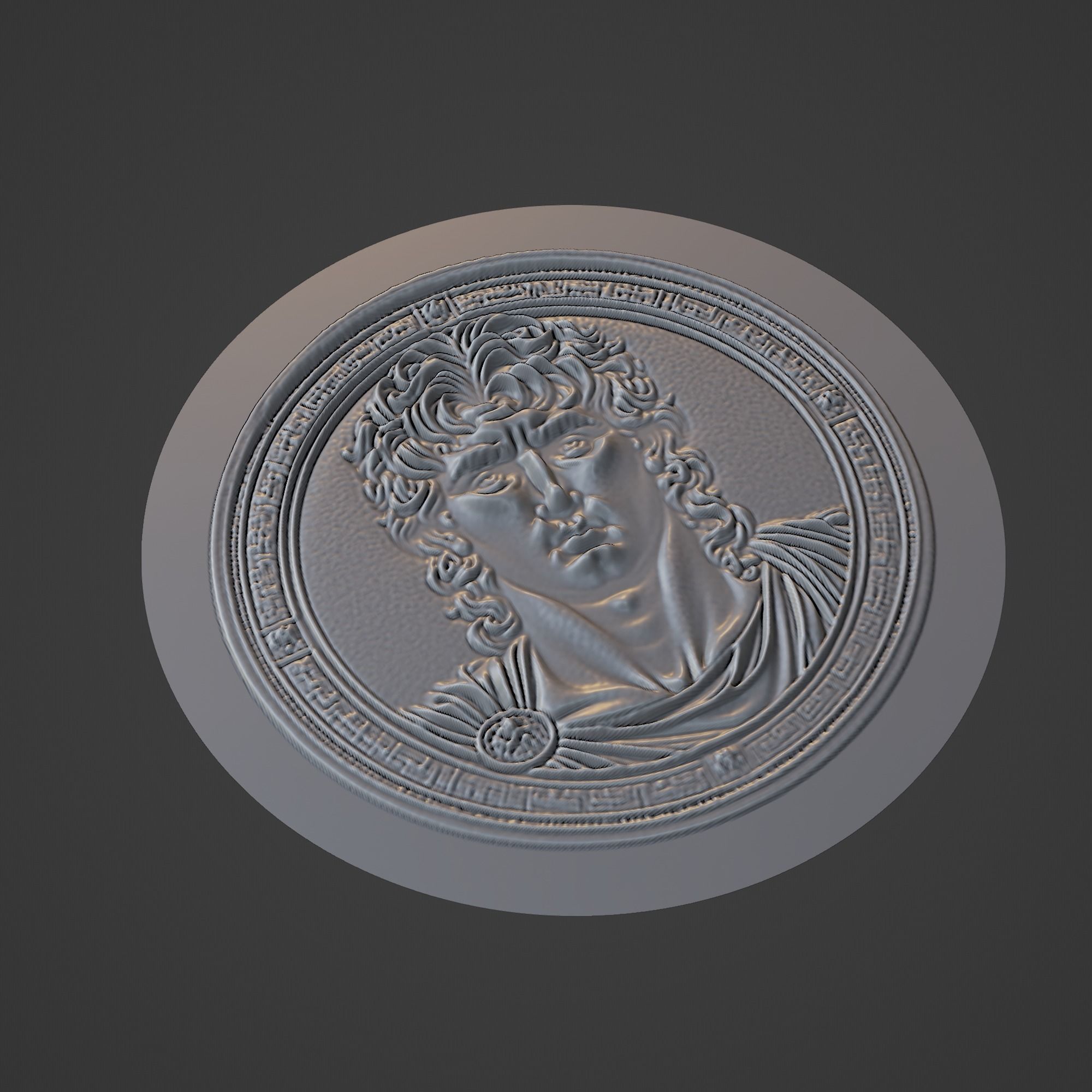 Alexander the Great Medallion 3D print model_1