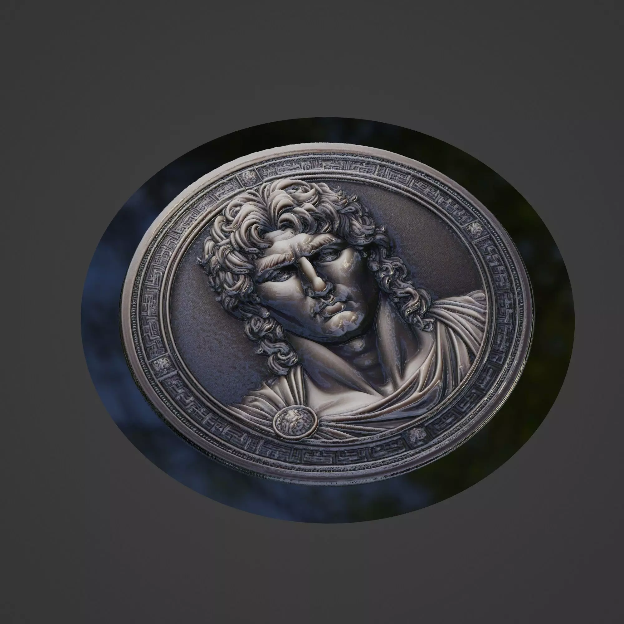 Alexander the Great Medallion 3D print model_0