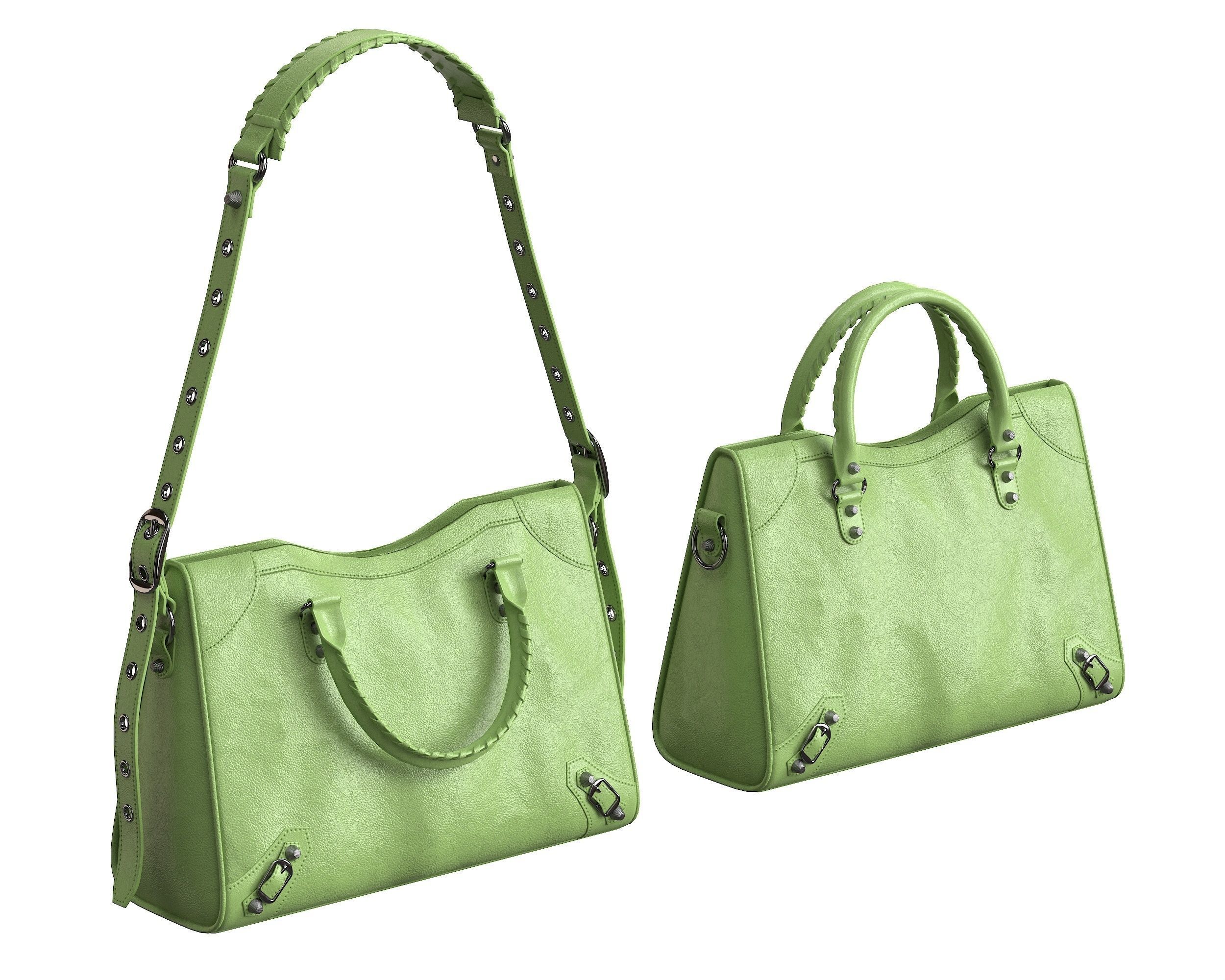 Balenciaga Le City Medium Bag Green Low-poly 3D model_4