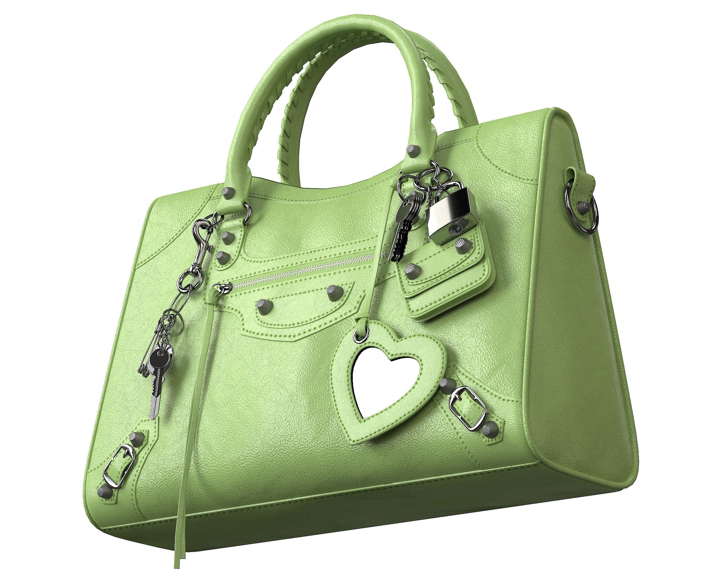 Balenciaga Le City Medium Bag Green Low-poly 3D model_1