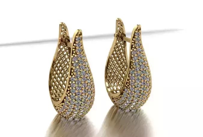 Brinco Gota Telado Cravejado