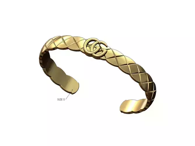 GG fashion brand cross stitch engraving cuff bracelet