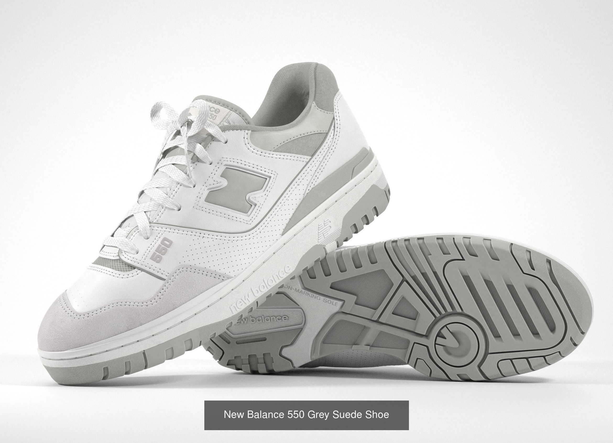 New Balance 550 Sneaker 3D Model Collection_8