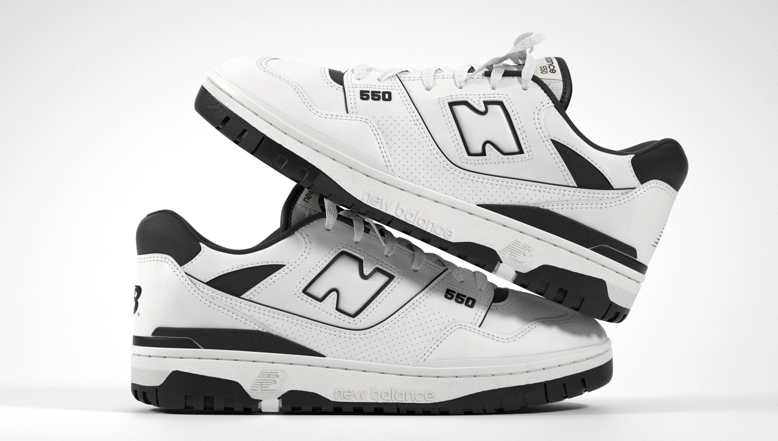 New Balance 550 Sneaker 3D Model Collection_18