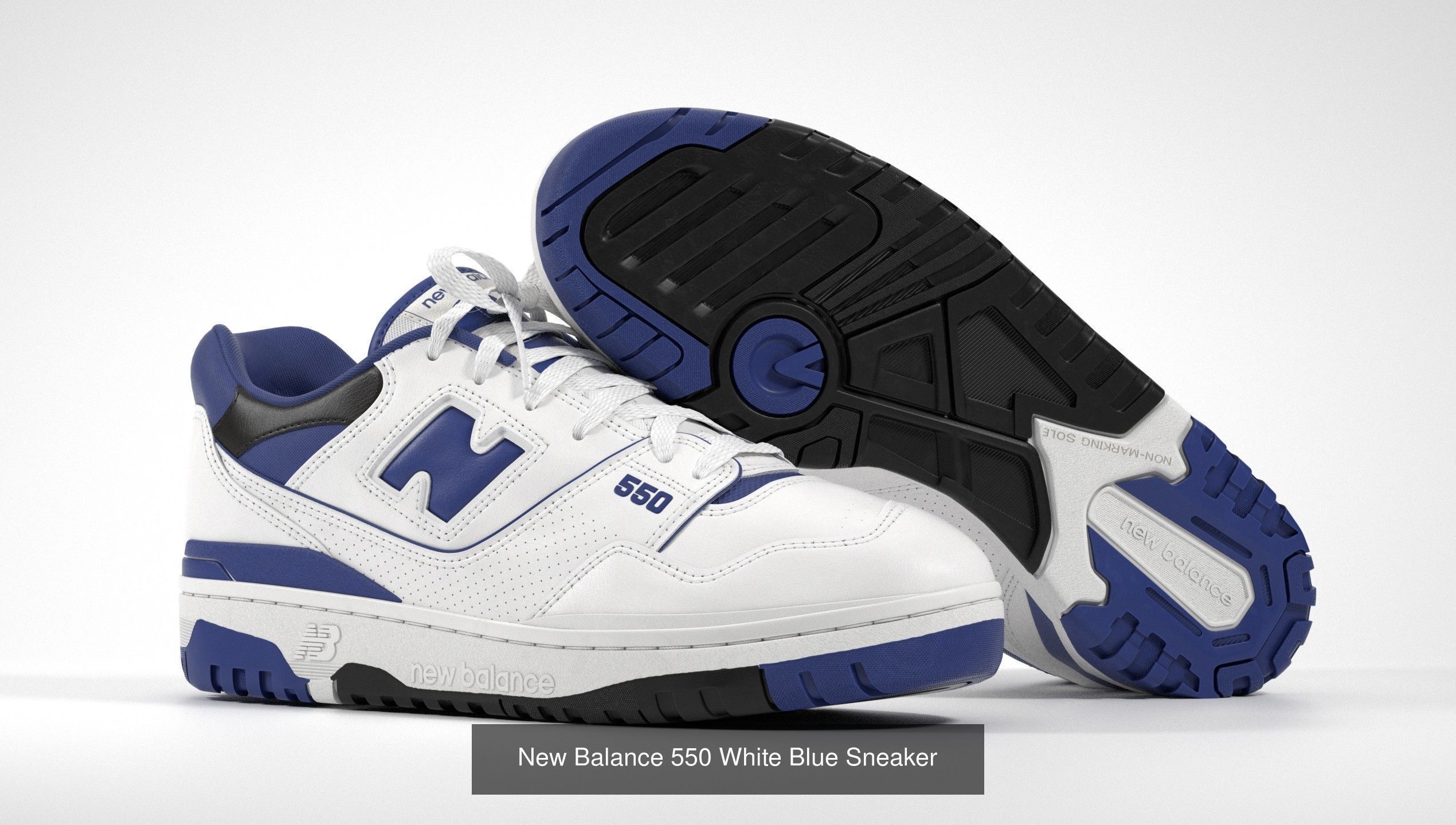 New Balance 550 Sneaker 3D Model Collection_9