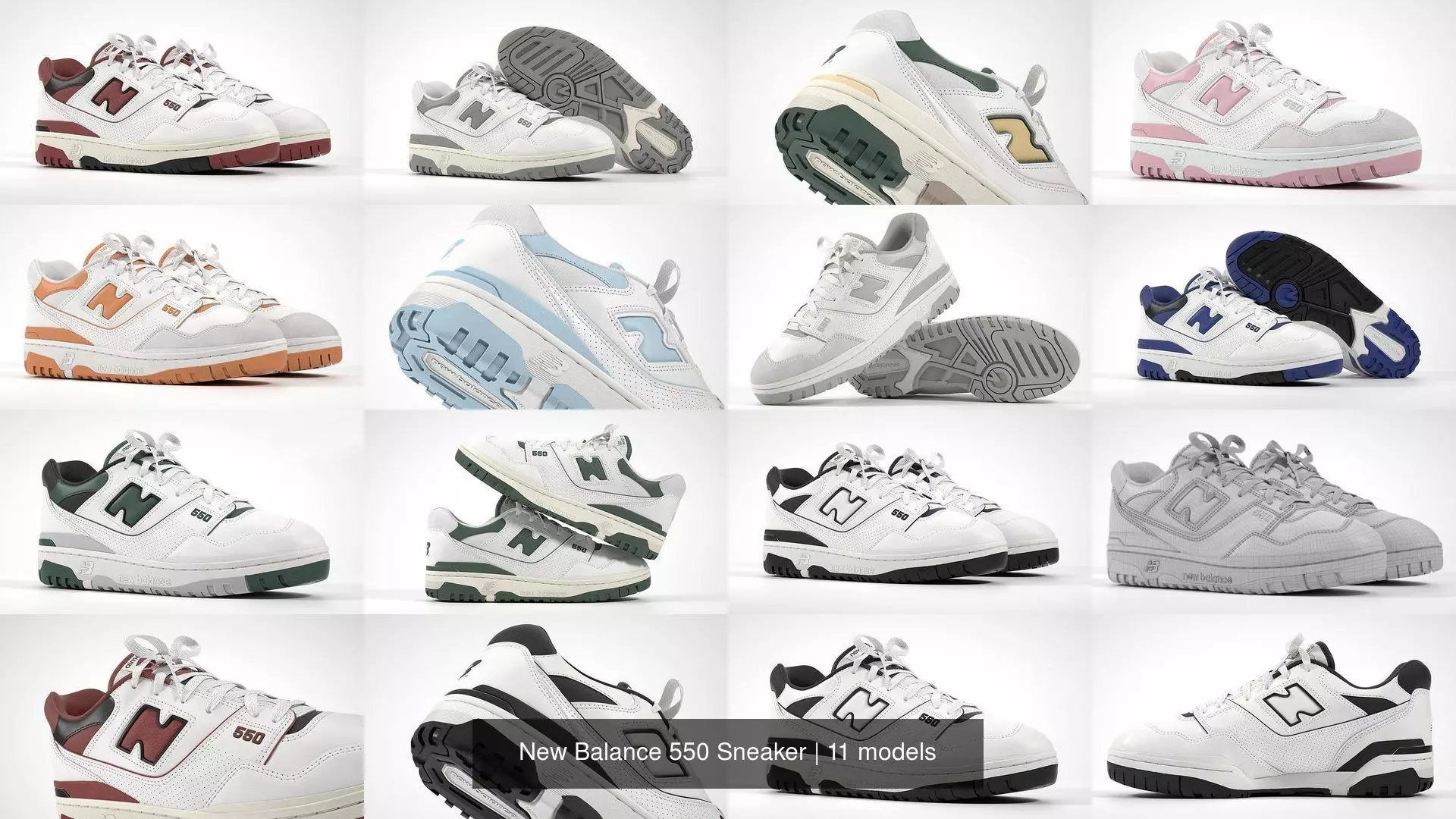 New Balance 550 Sneaker 3D Model Collection_0