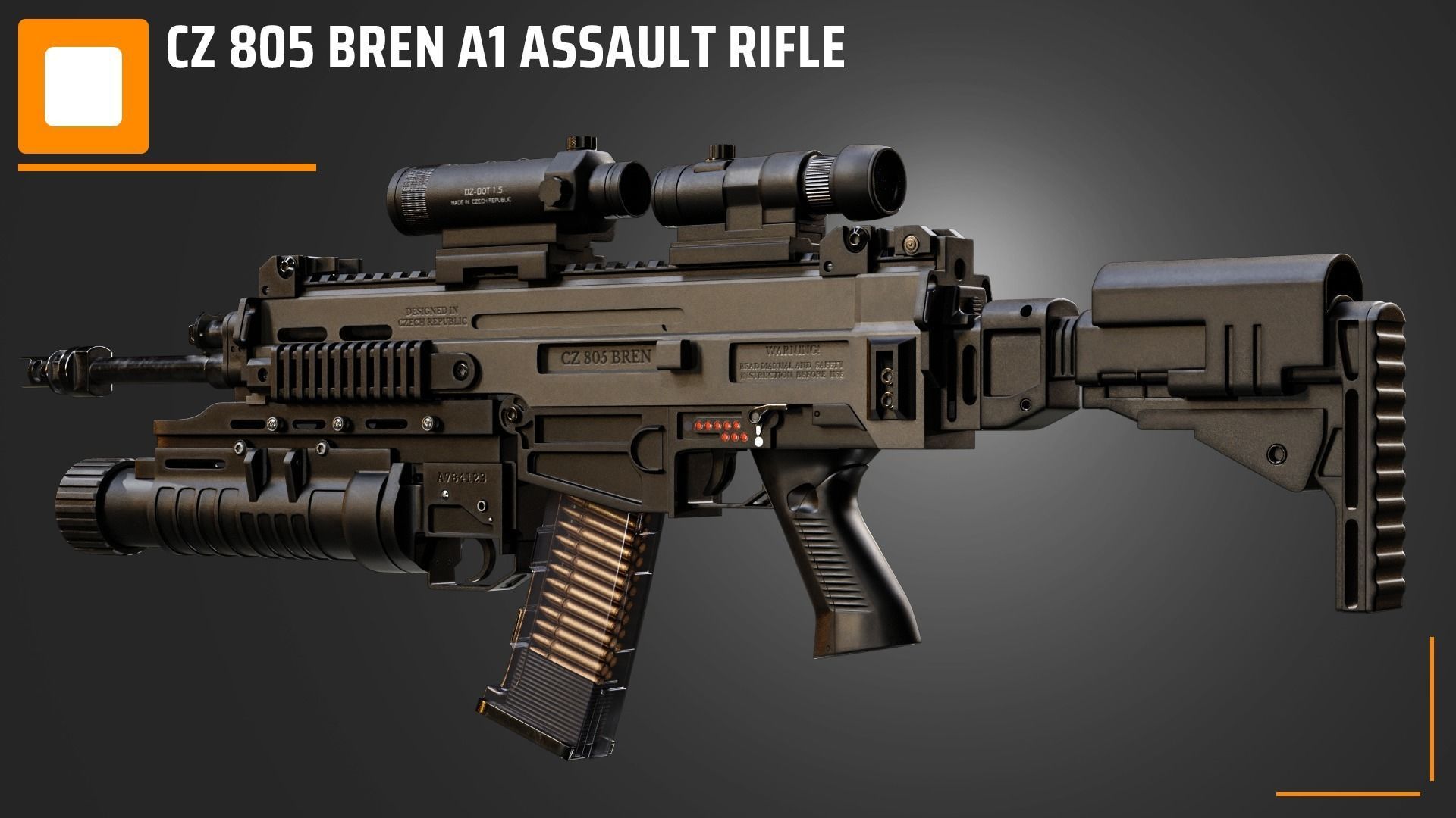 CZ 805 Bren A1 Assult Rifle 3D model_4