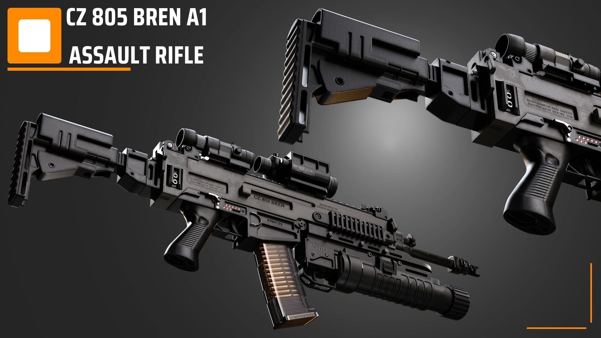 CZ 805 Bren A1 Assult Rifle 3D model_2