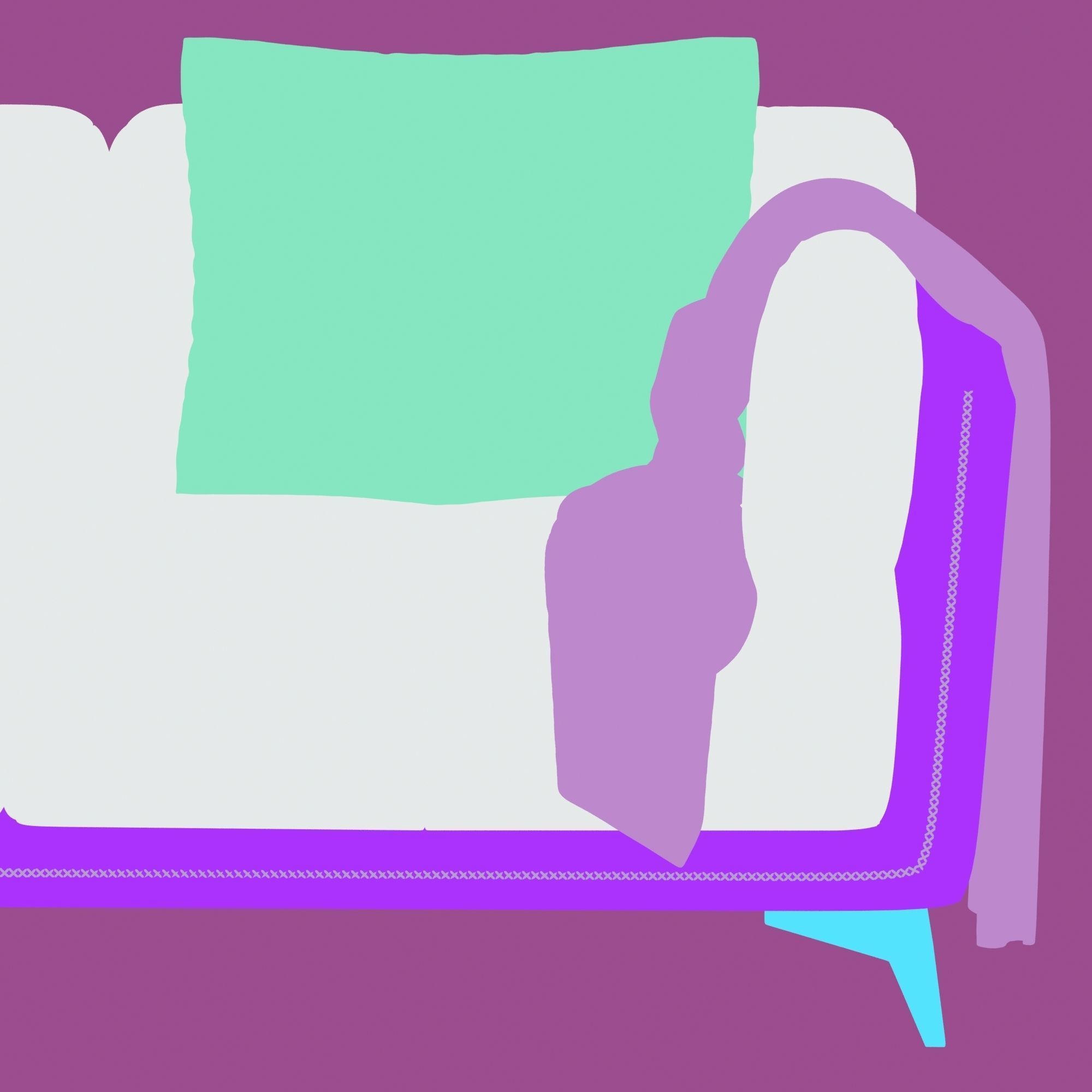  Leather sofa Low-poly 3D model_9