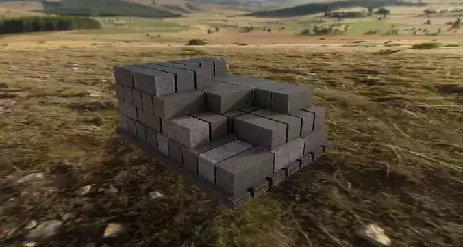 Game Ready Asset  Brick Pallet Half