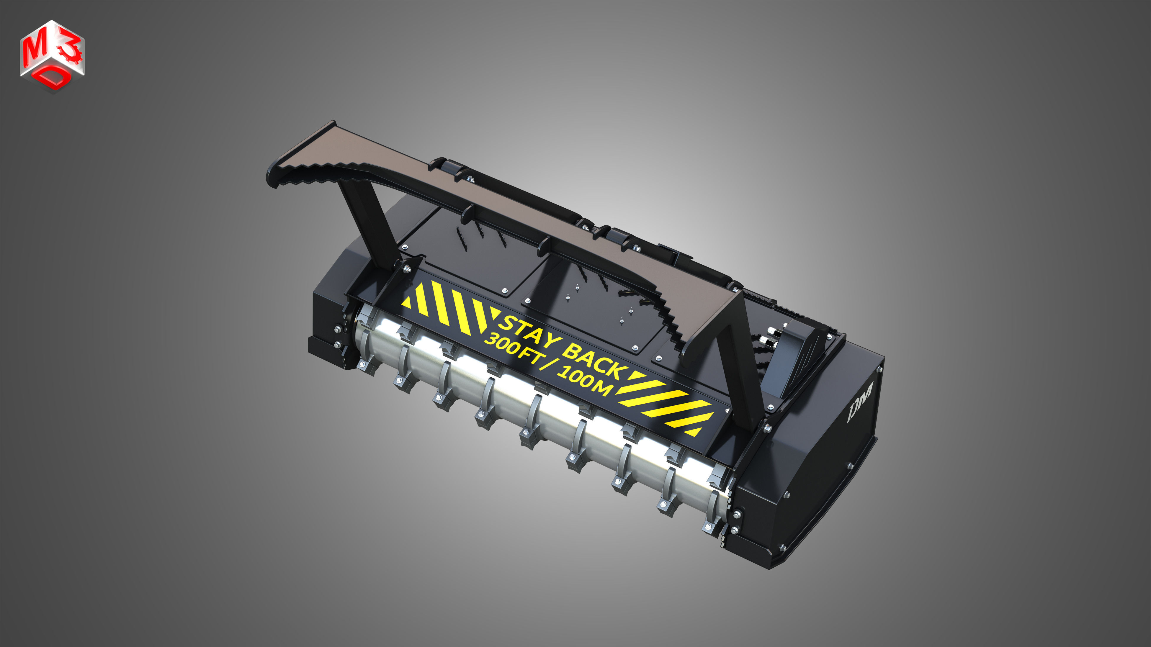 Drum Mulcher Compact Track - Skid Steer Loader Attachment 3D model_10