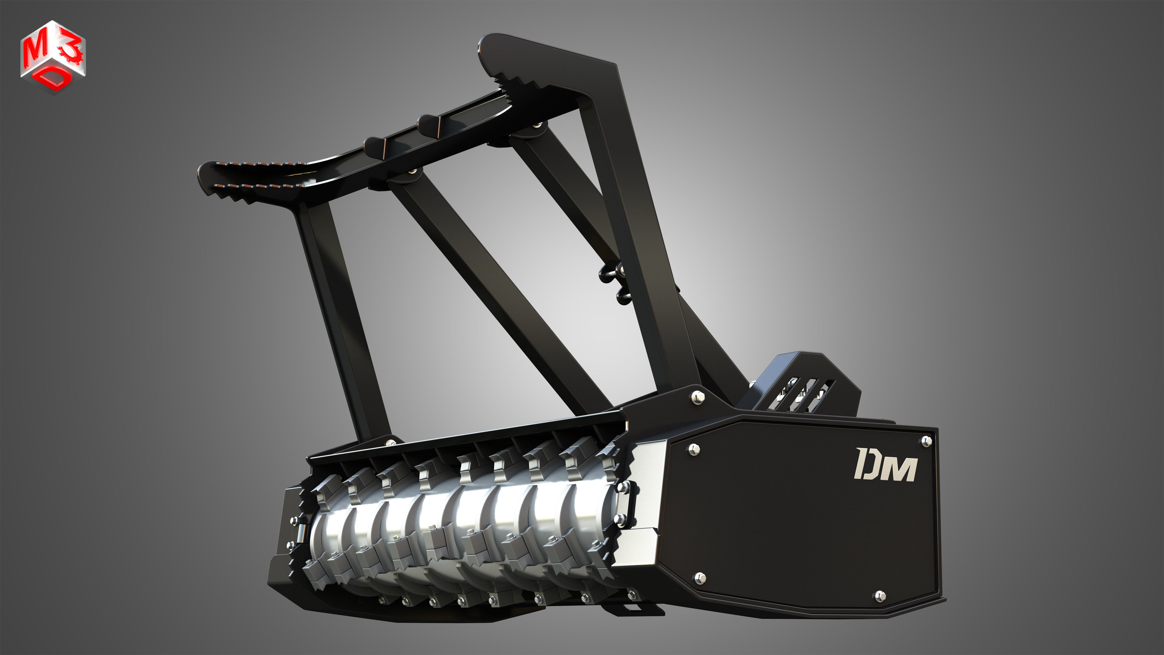 Drum Mulcher Compact Track - Skid Steer Loader Attachment 3D model_4