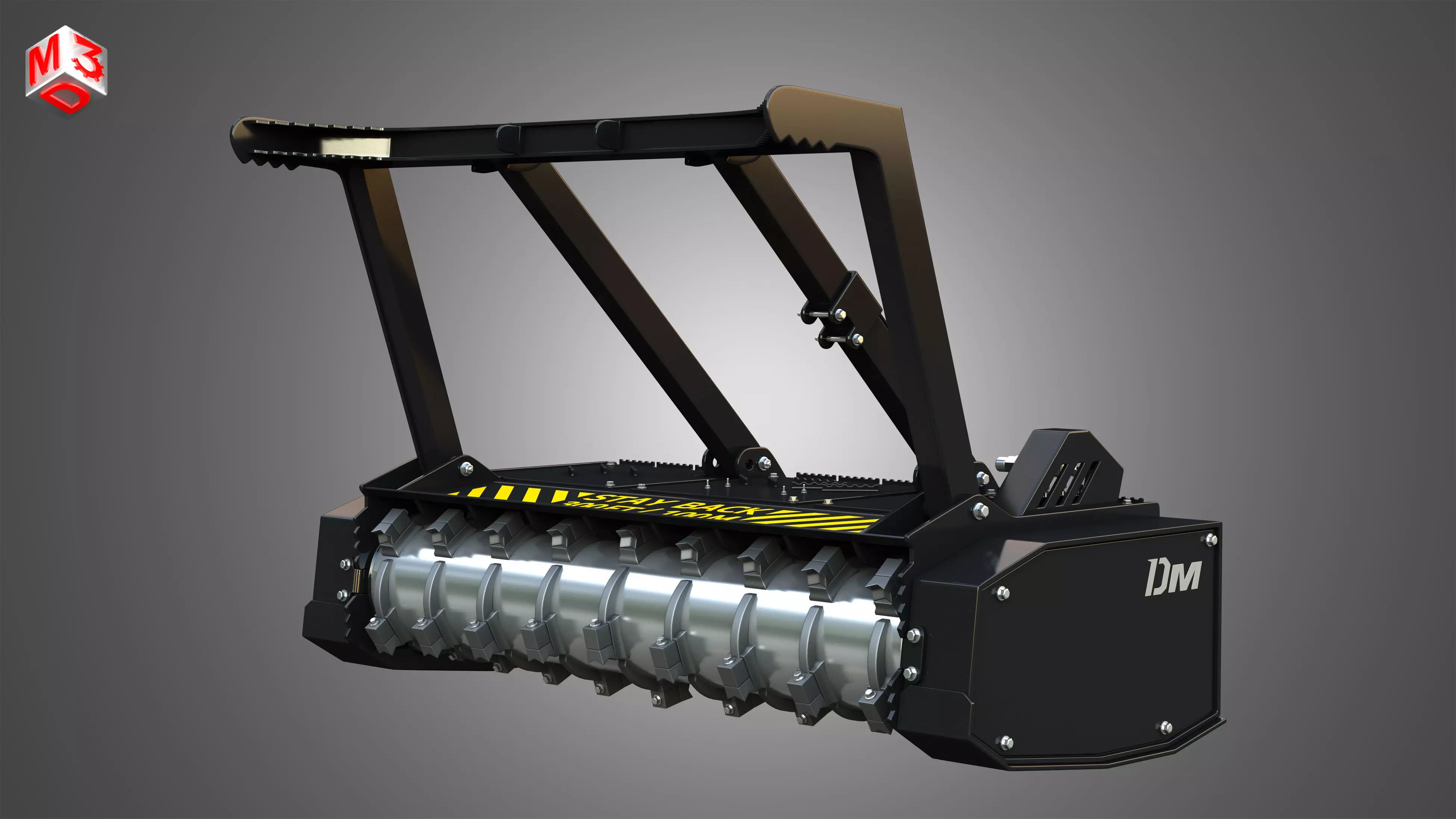 Drum Mulcher Compact Track - Skid Steer Loader Attachment 3D model_0