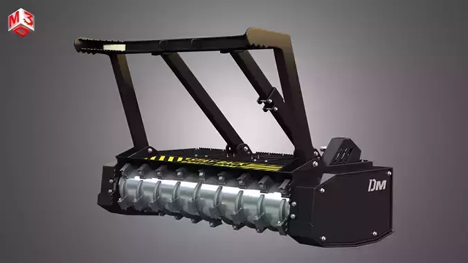 Drum Mulcher Compact Track - Skid Steer Loader Attachment 3D model