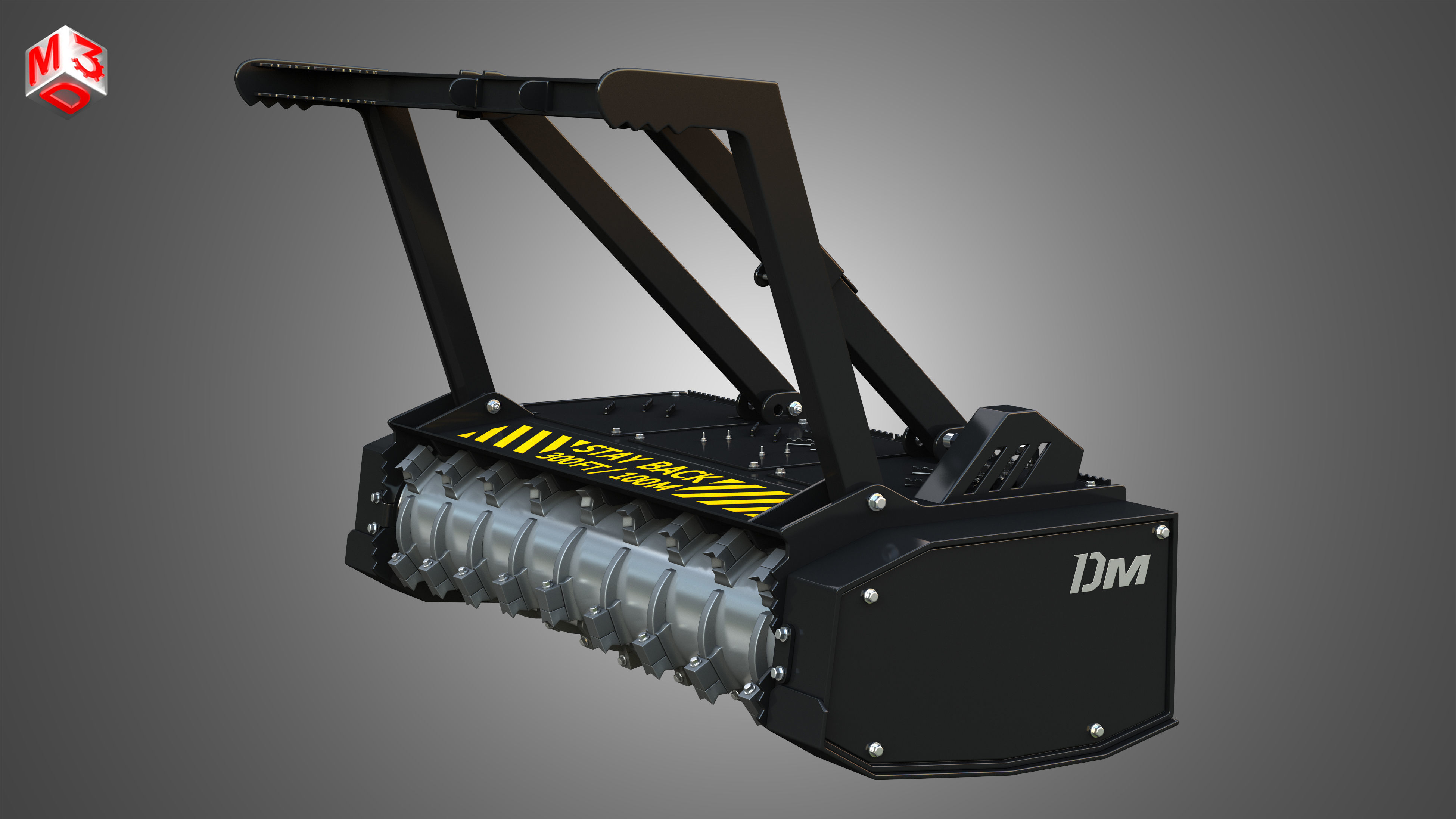 Drum Mulcher Compact Track - Skid Steer Loader Attachment 3D model_8