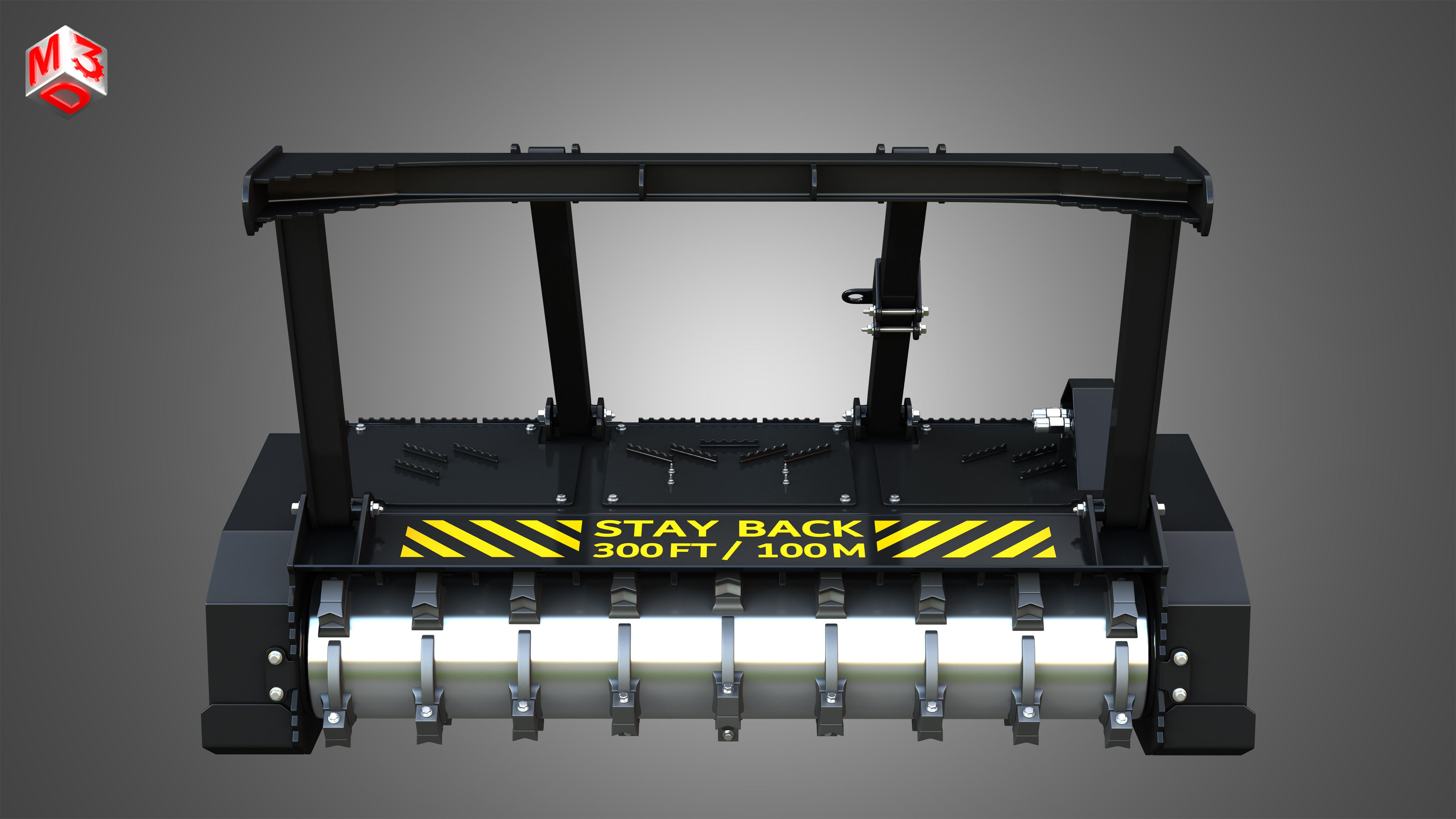 Drum Mulcher Compact Track - Skid Steer Loader Attachment 3D model_12