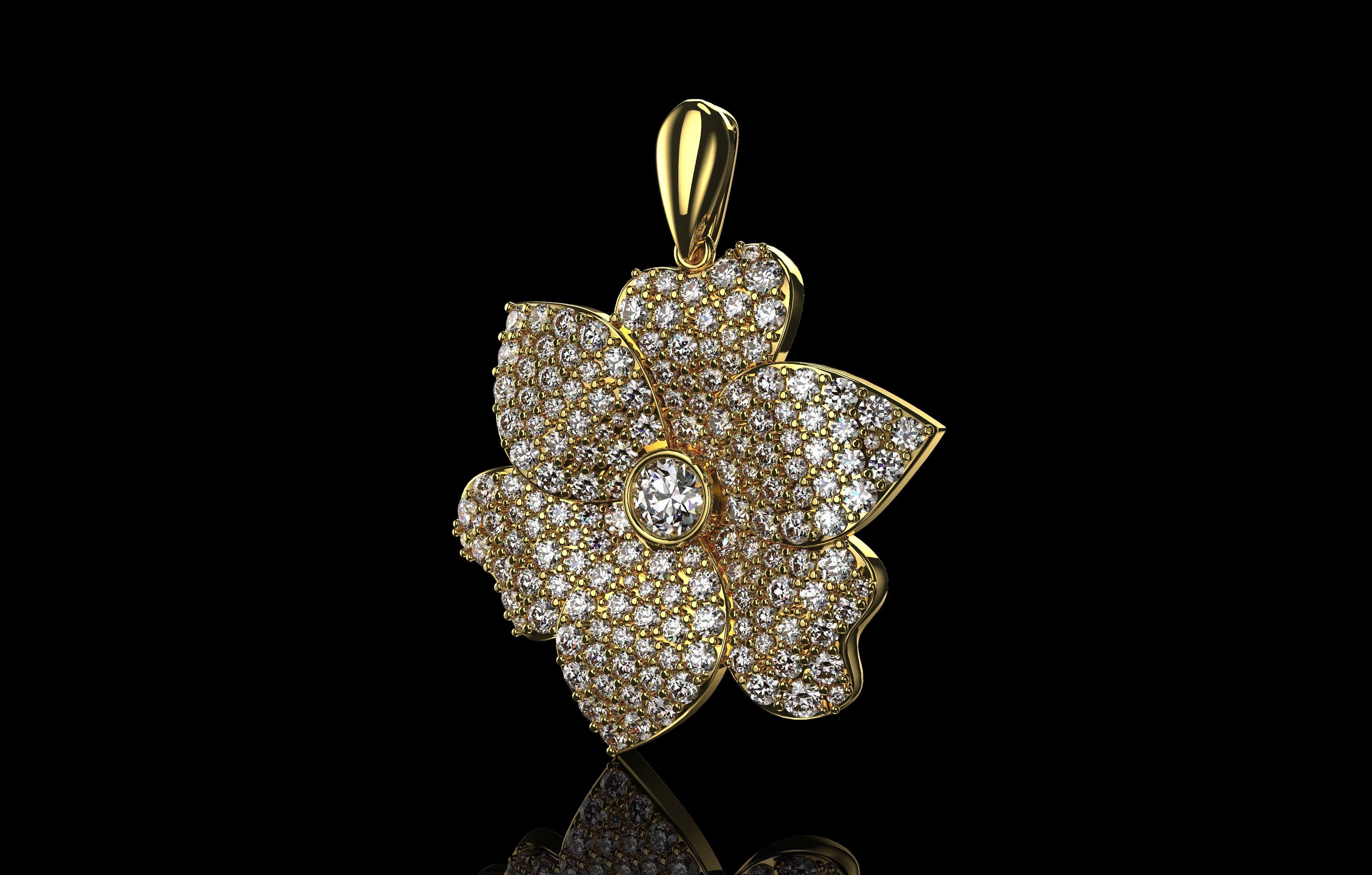 Flower Pendant  3D print model_7