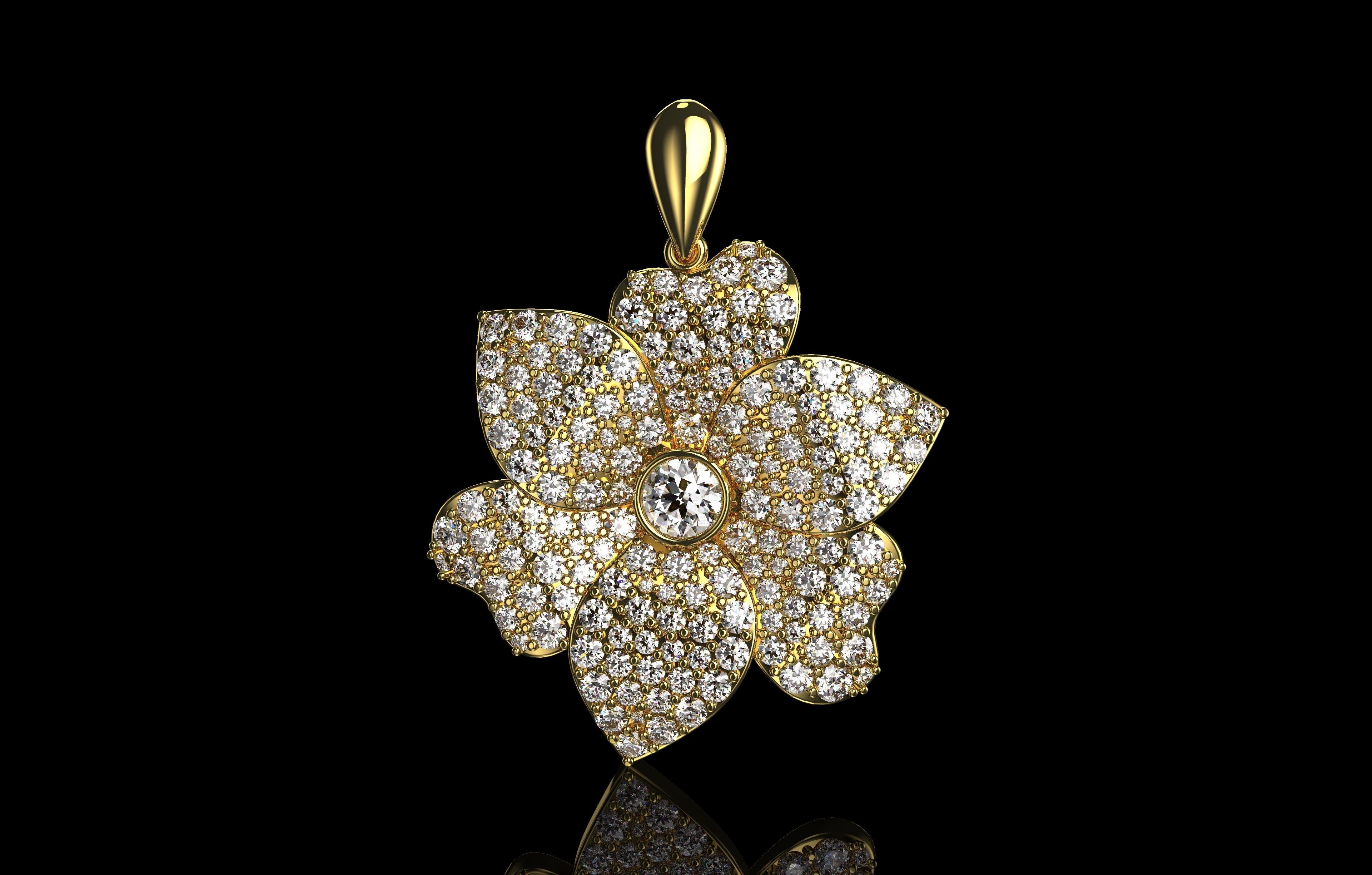 Flower Pendant  3D print model_5