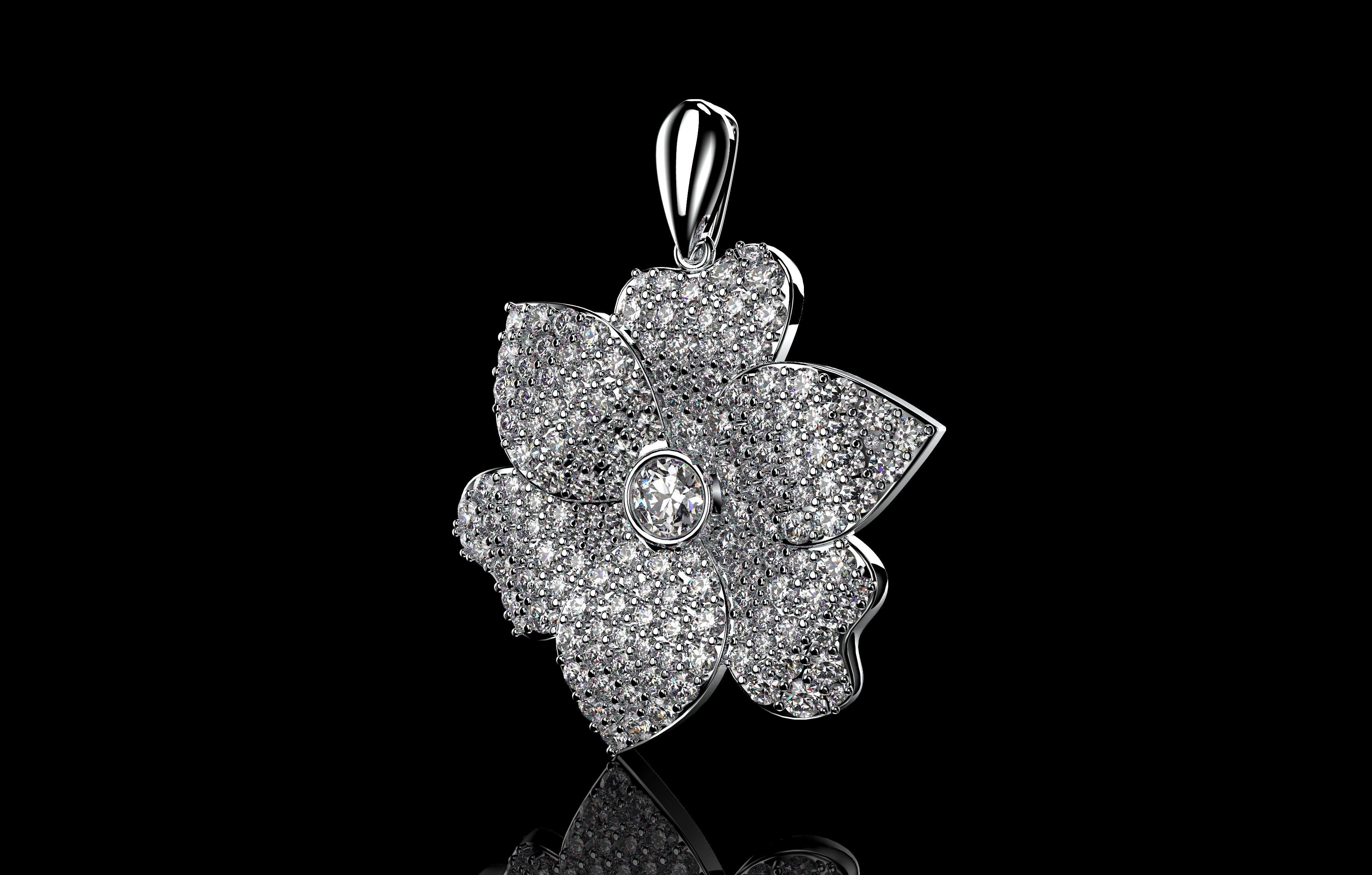 Flower Pendant  3D print model_3