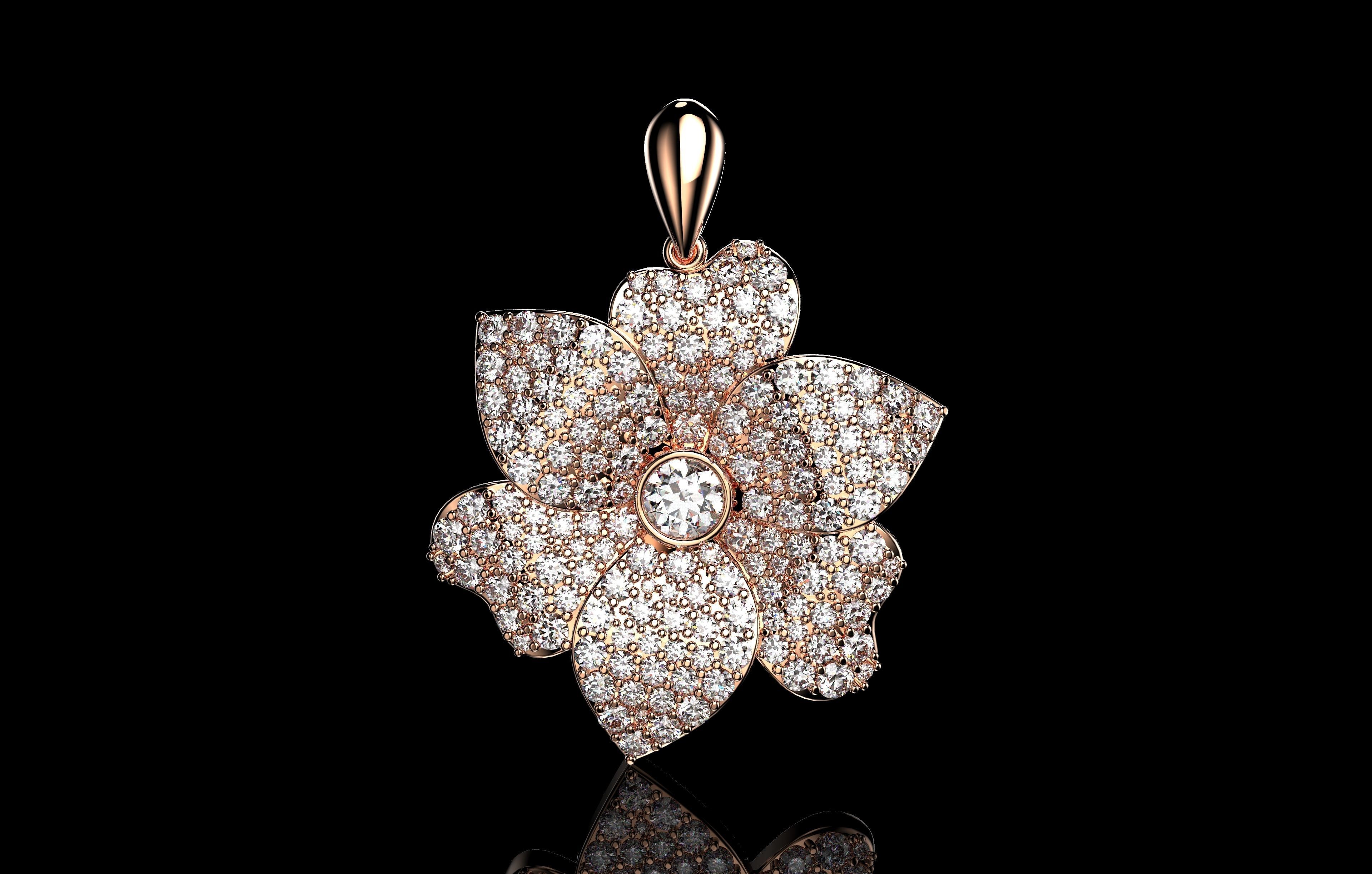 Flower Pendant  3D print model_8