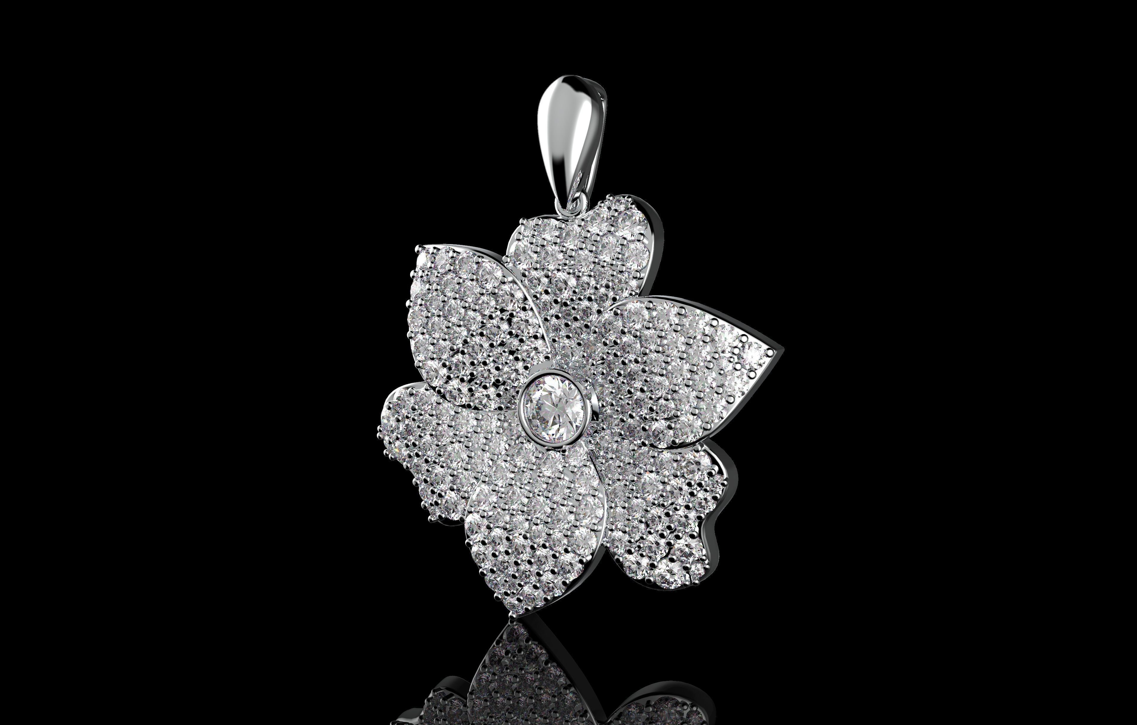 Flower Pendant  3D print model_4