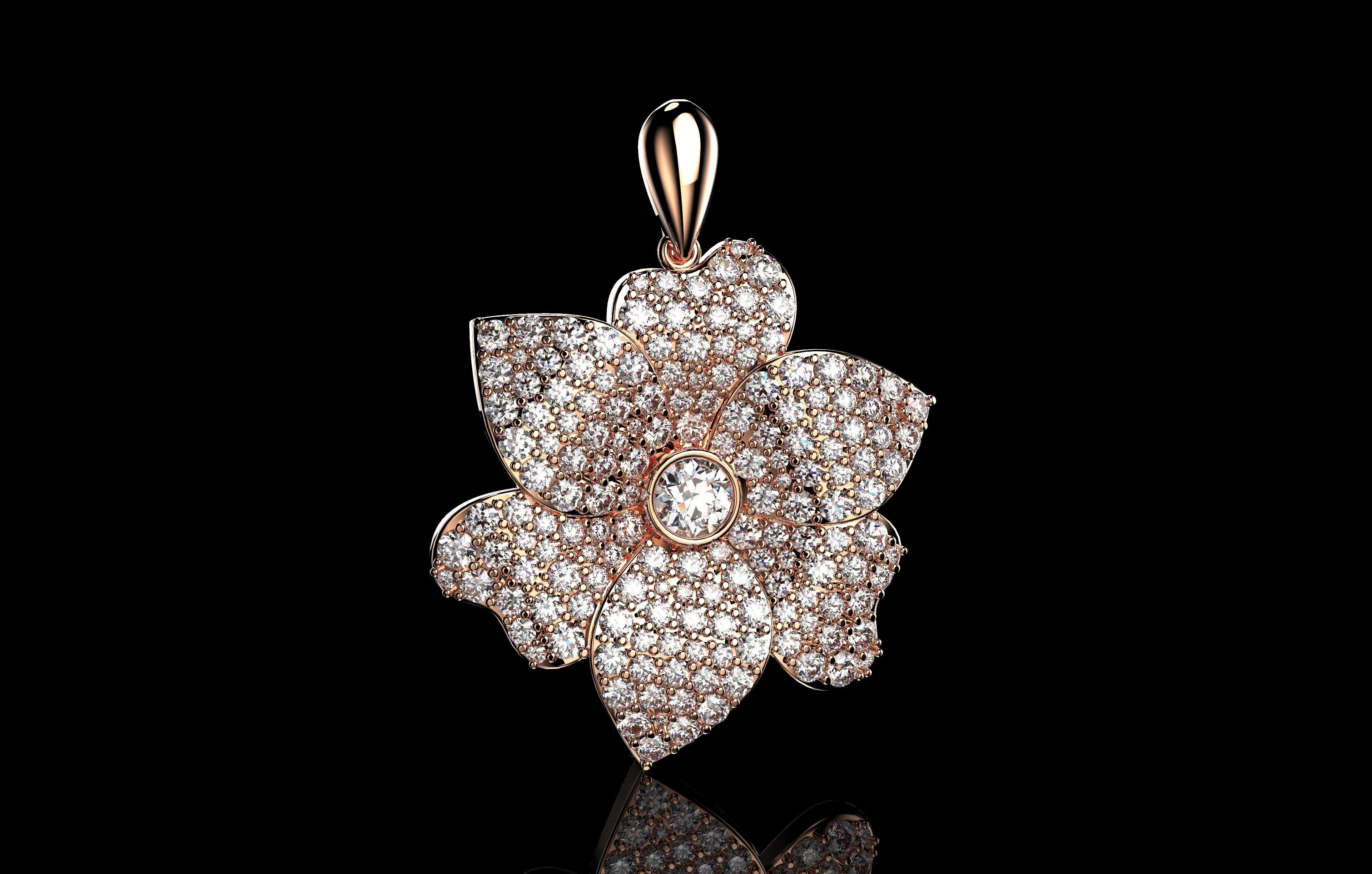 Flower Pendant  3D print model_10