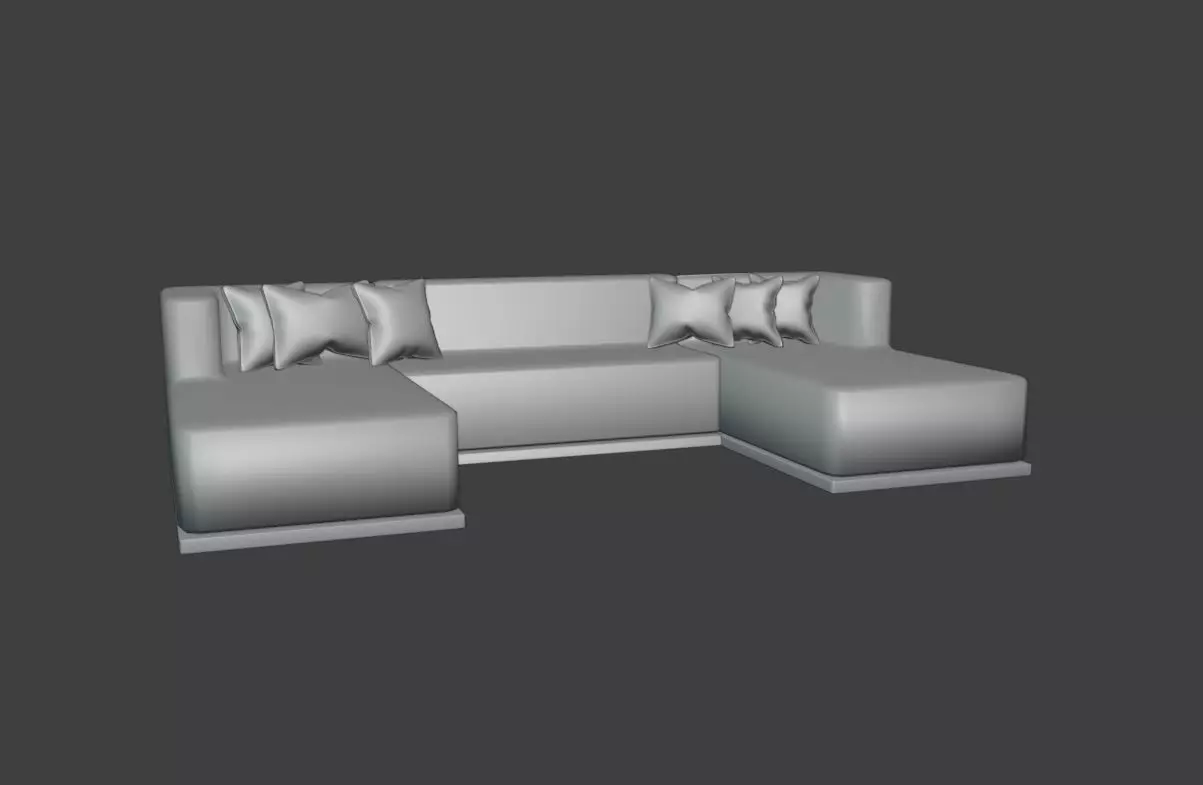 Sofa interior Low-poly 3D model_0