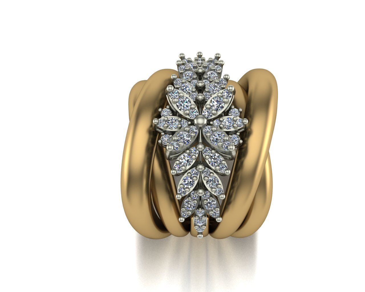 Marquise ring 3D print model_4