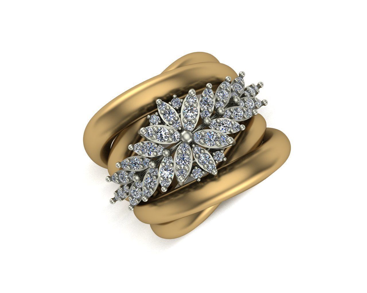 Marquise ring 3D print model_5
