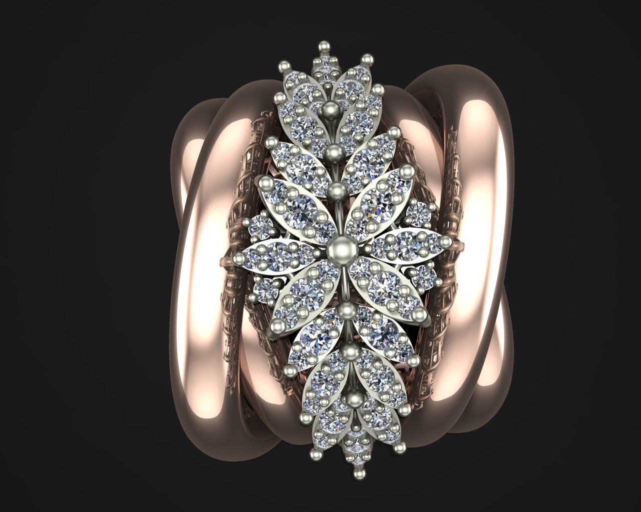 Marquise ring 3D print model_2