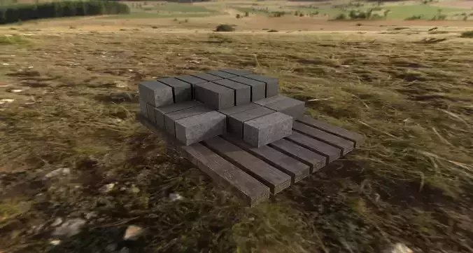 Game Ready Asset  Brick Pallet Empty